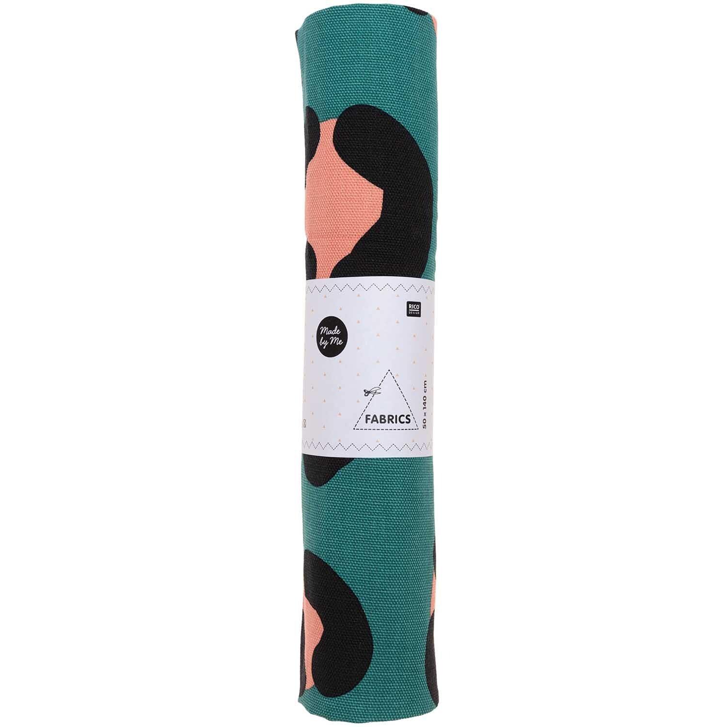Stoffabschnitt Canvas Acid Leo petrol 50x140cm von Rico Design