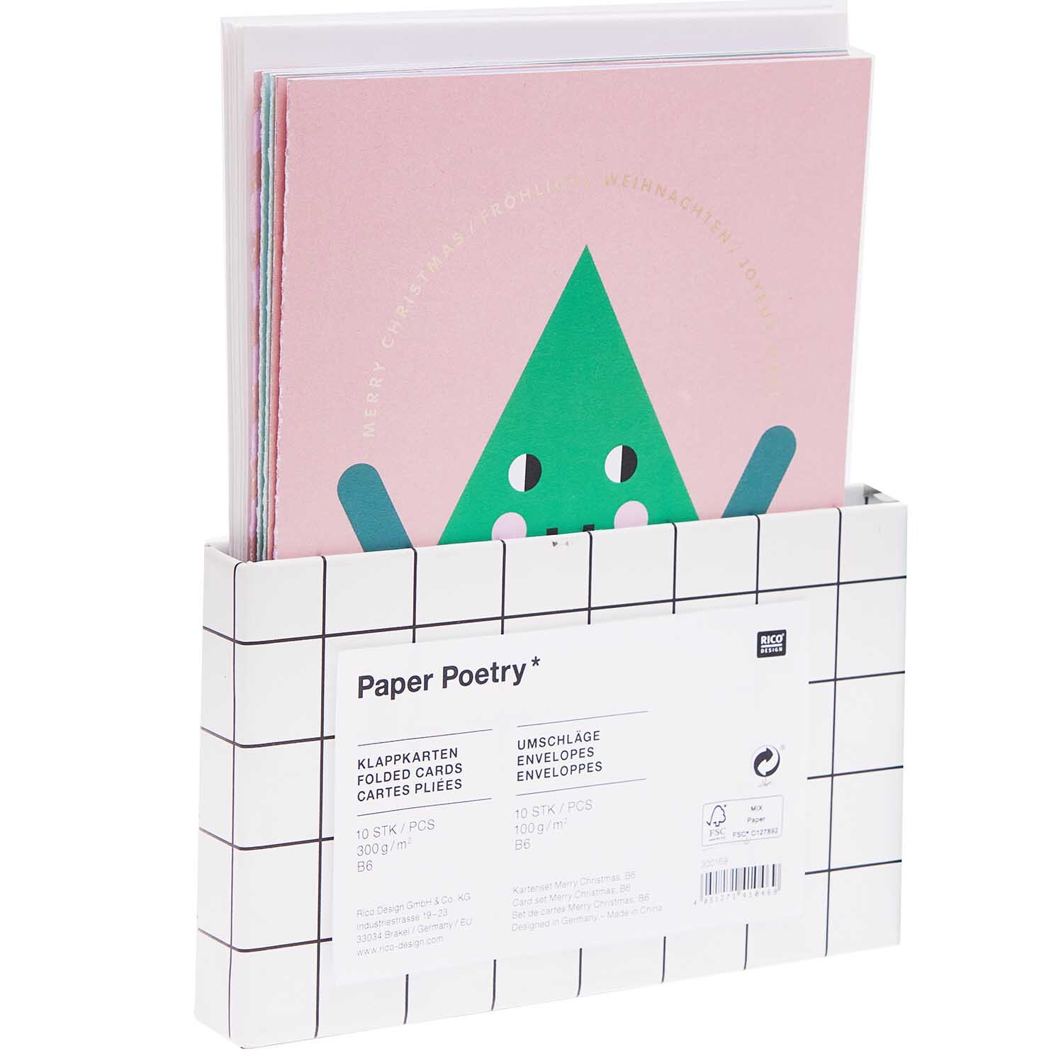 Paper Poetry Kartenset Merry Christmas B6 20-teilig von Rico Design