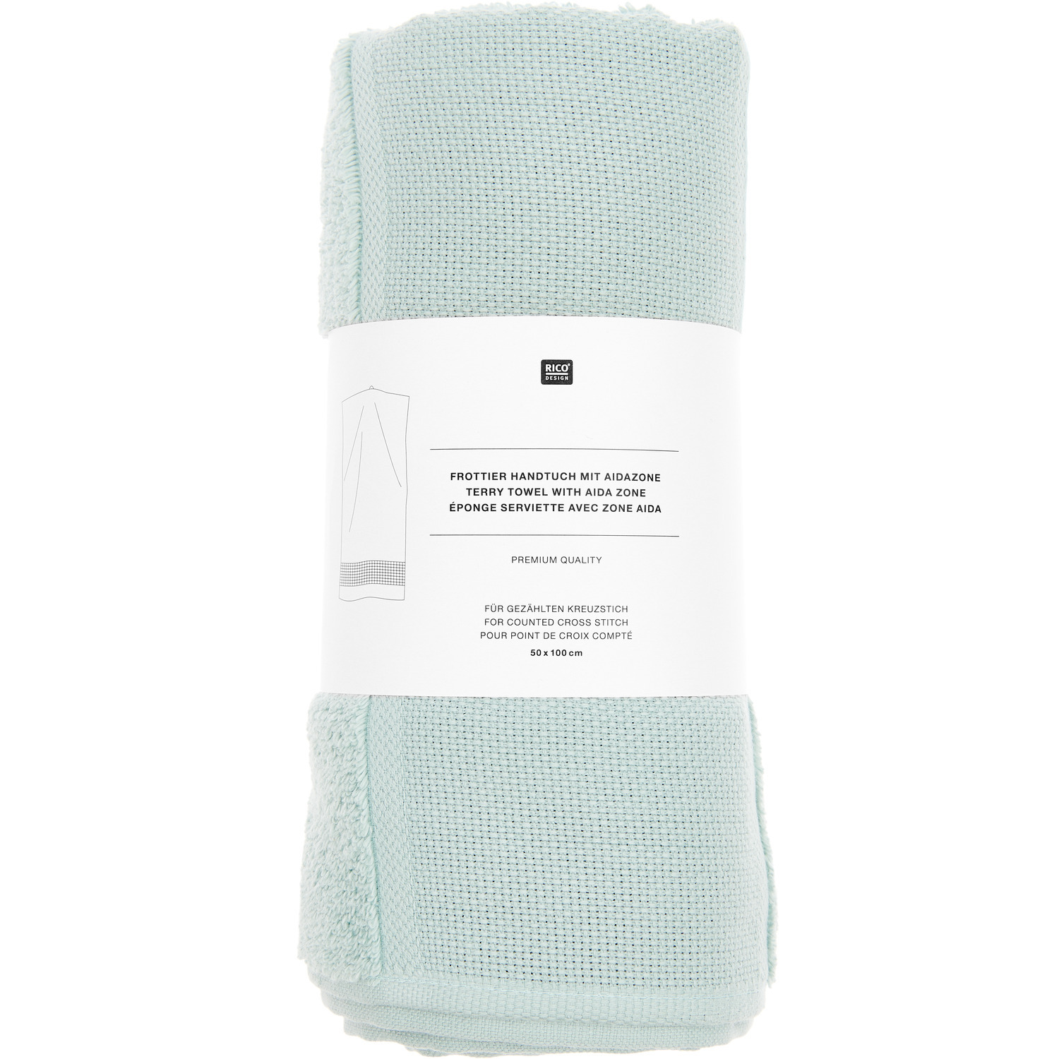Handtuch 50x100cm, GOTS Farbe Mint von Rico Design