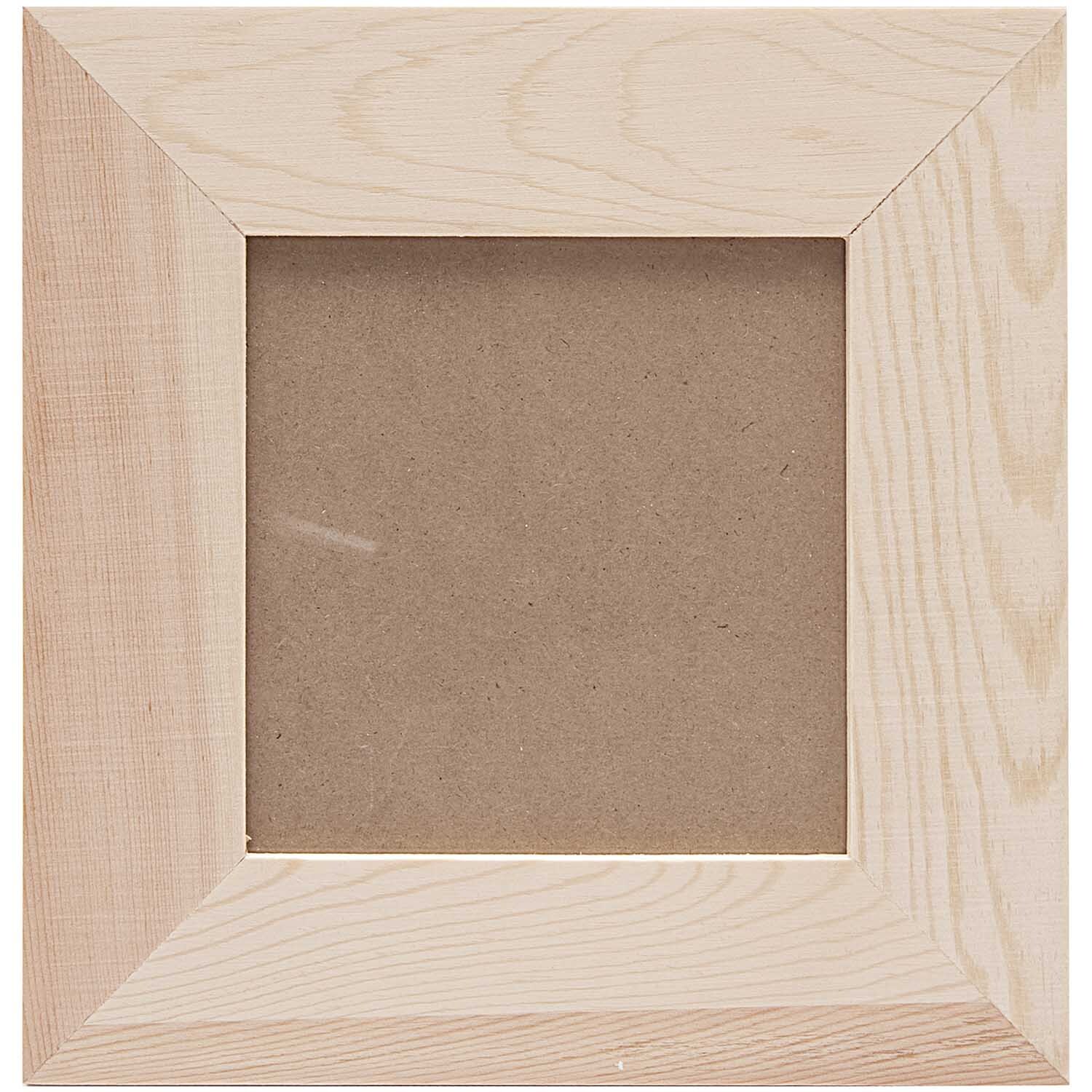Holz Bilderrahmen 21x21x1cm von Rico Design in natürlichem Holzton, ideal für Fotos oder Kunstwerke.