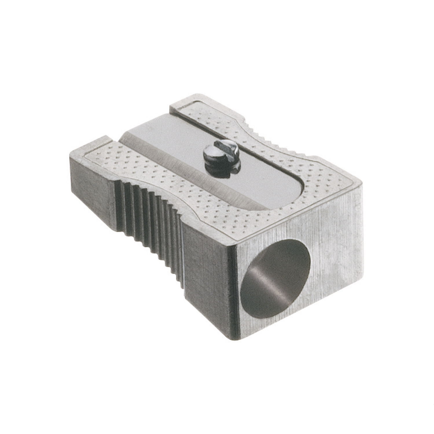 Metallspitzer einfach von Faber Castell aus Metall, mit scharfer Klinge und geriffelter Oberfläche. Ideal für präzises Anspitzen von Stiften.