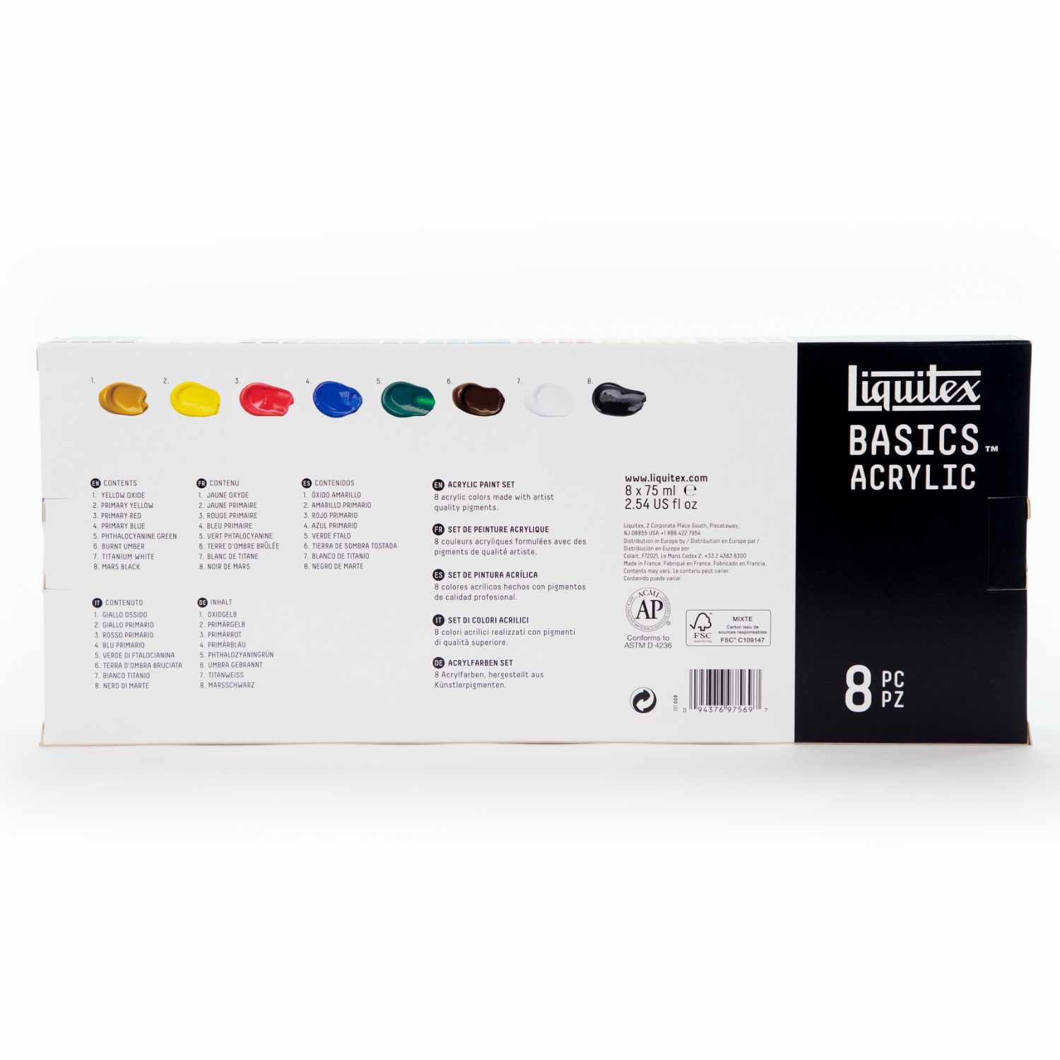 Basics Acrylfarben Set 8x75ml von COLART EUROPE 