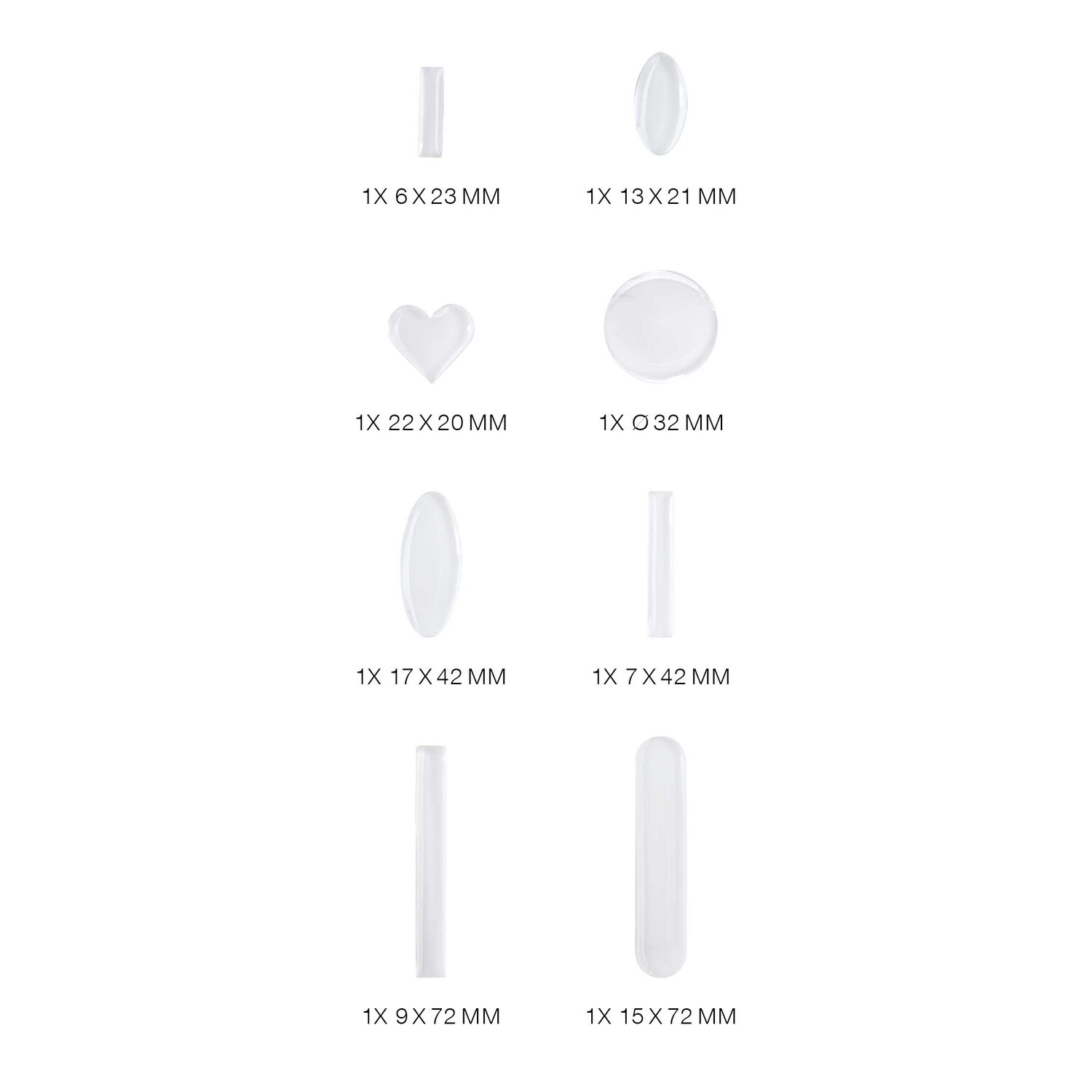 Silikon Gießform Haarspangen und Broschen, transparent, verschiedene Formen und Größen, ideal für DIY-Projekte und kreatives Gestalten.