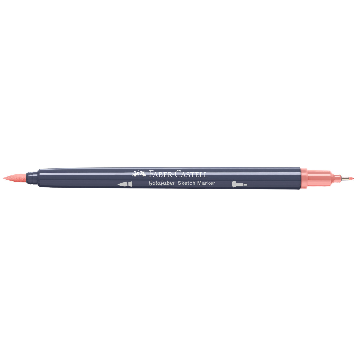 Goldfaber Sketch Marker von Faber Castell in Koralle, doppelseitig mit feiner und breiter Spitze. Ideal für präzises Zeichnen und Skizzieren.