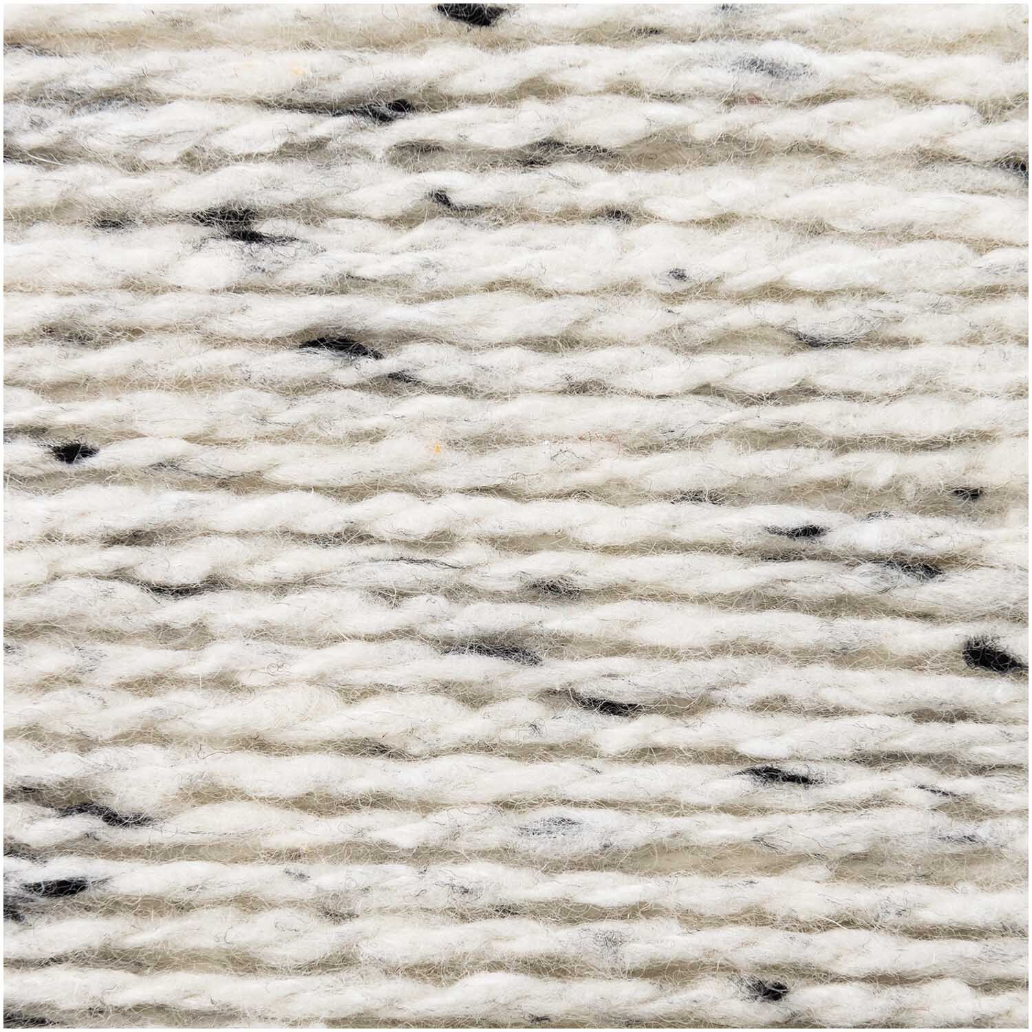 Fashion Modern Tweed aran: Cremefarbene Wolle von Rico Design, 50g Knäuel mit 95m Länge, ideal für Strickprojekte.