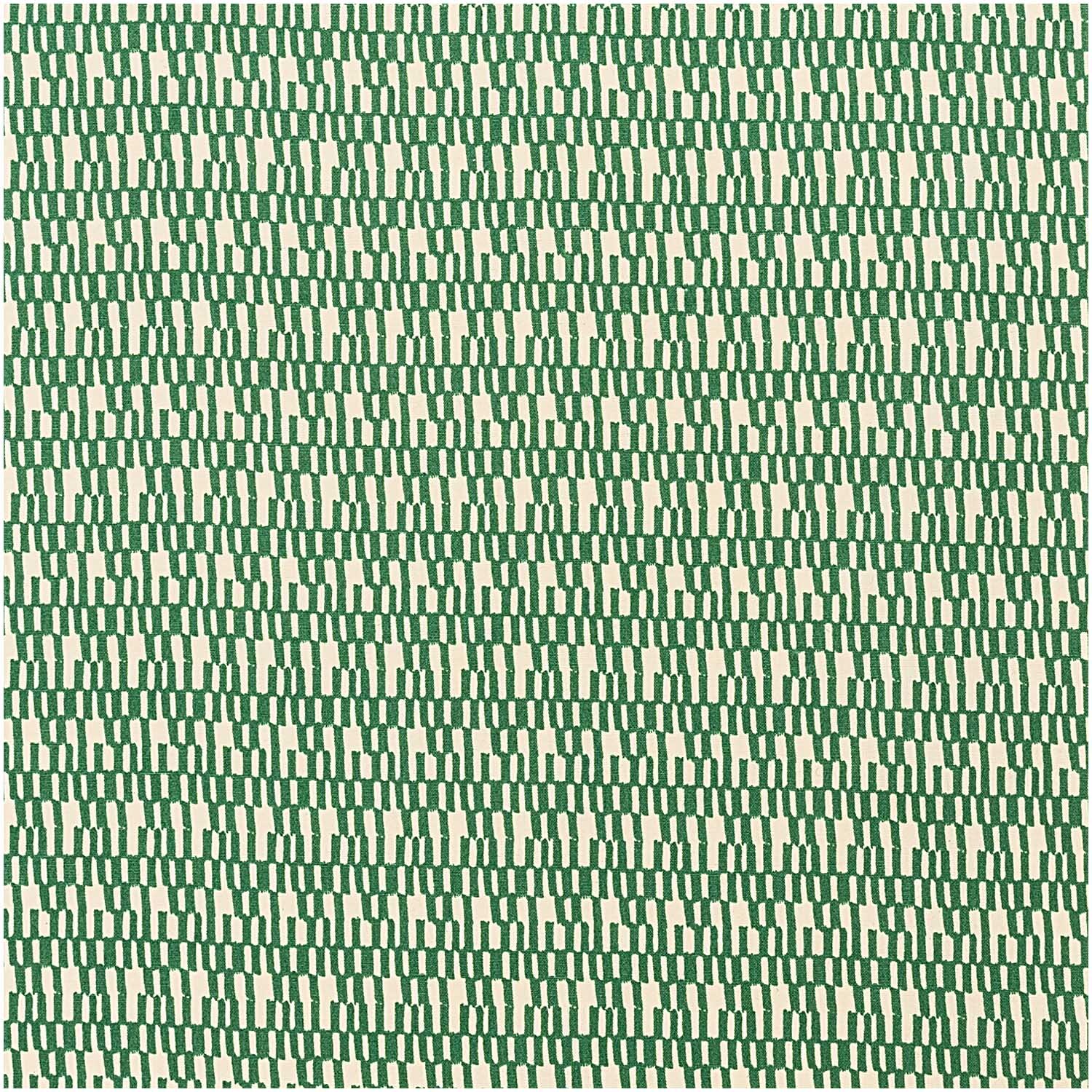 Druckstoff Jardin Japonais mit creme-grünen Strichen, 140cm breit, von Rico Design.