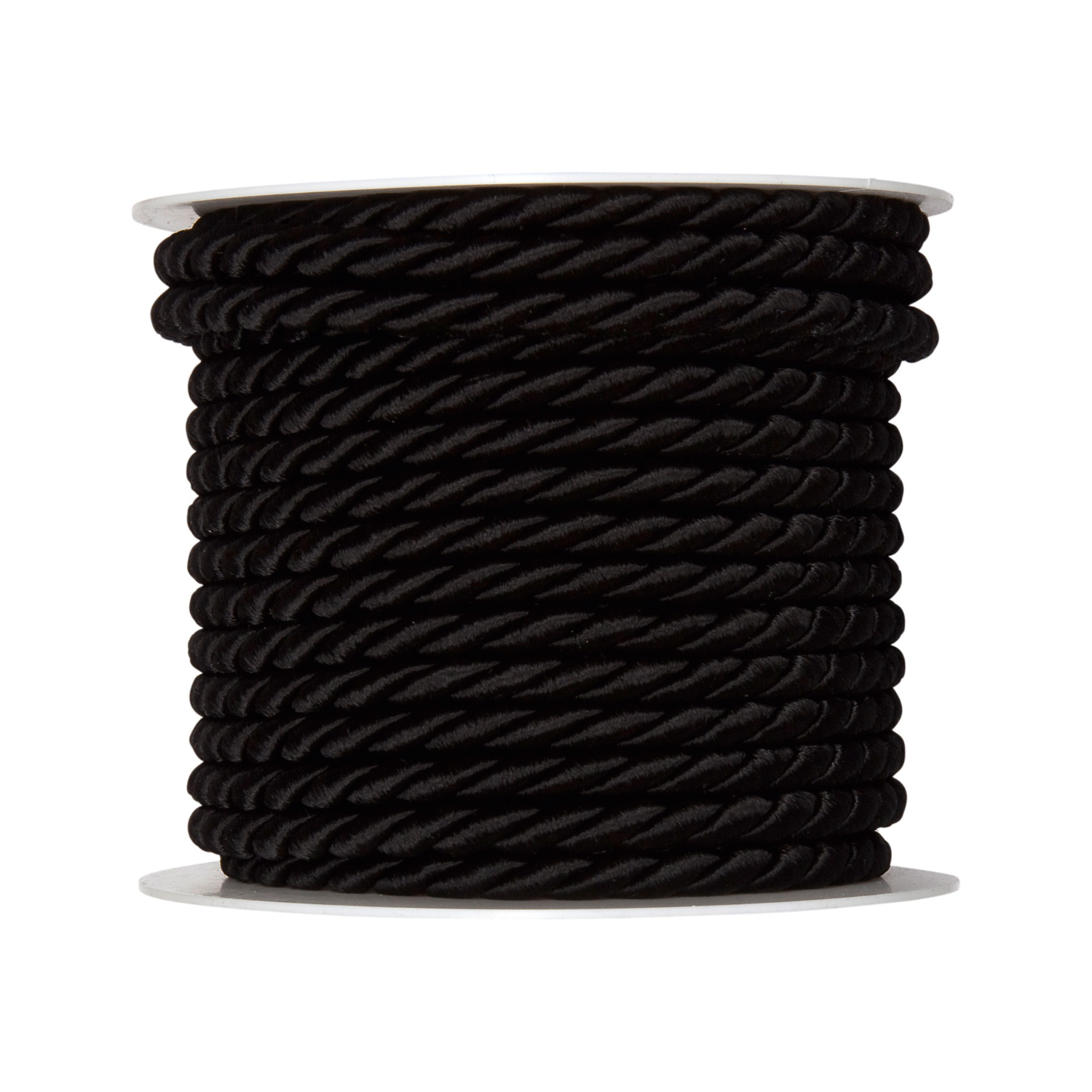 Kordel 6mm 4m: Schwarze Kordel auf Spule, ideal für DIY-Projekte. Marke: Halbach.