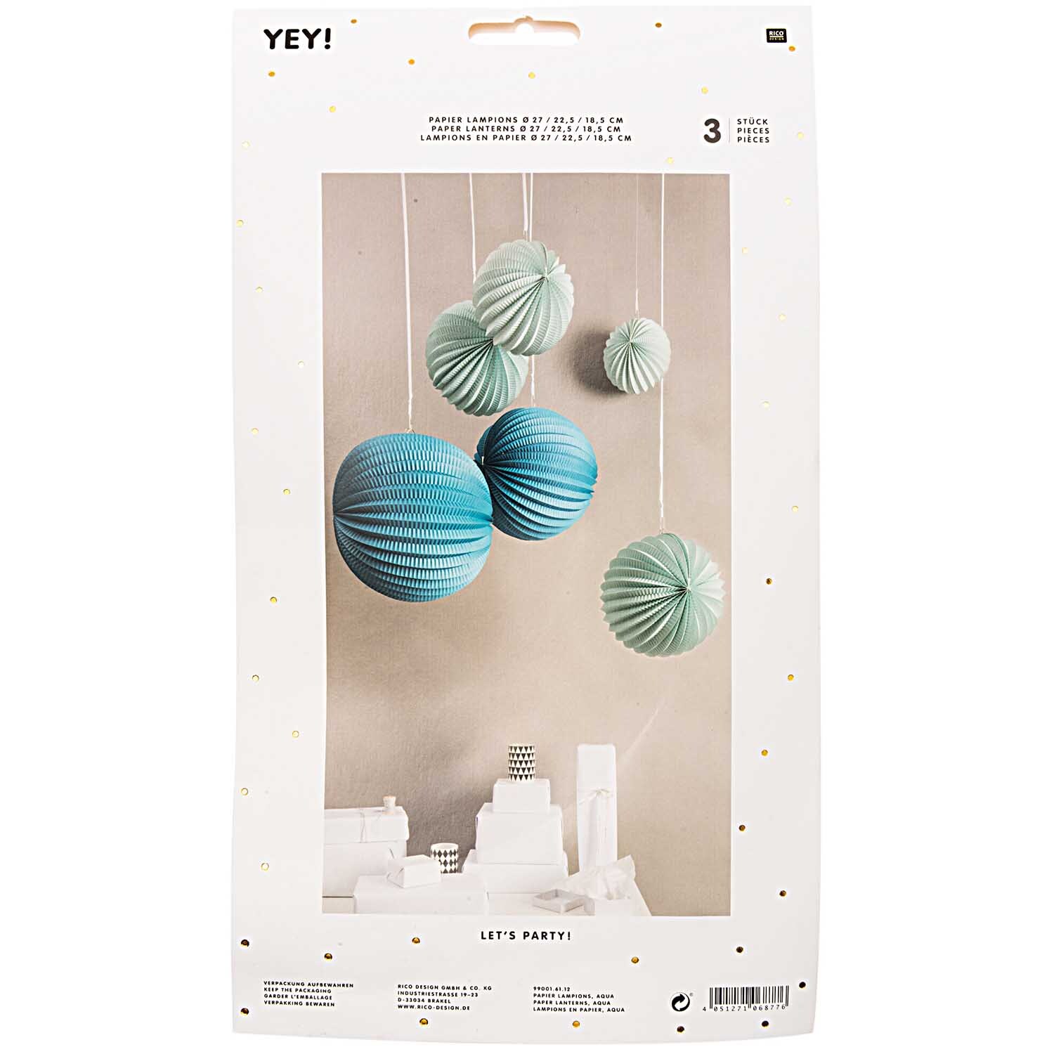 Lampions aqua 3 Stück von Rico Design
