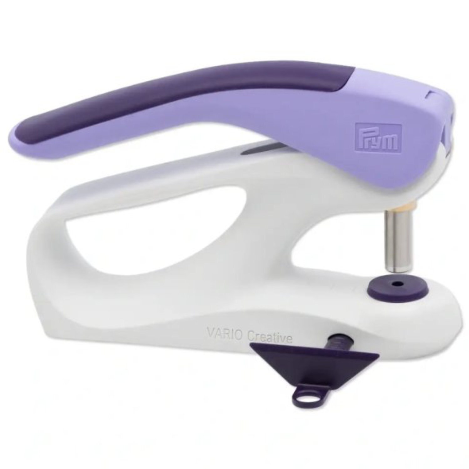 Vario Creative Tool - Stanzwerkzeug von Prym in Weiß und Lila, ergonomisches Design für präzises Stanzen.