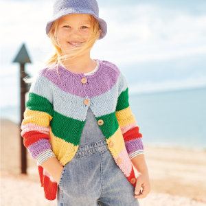 Bunt gestreifte Strickjacke für Kinder