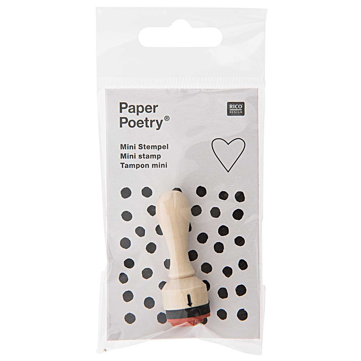 Paper Poetry Mini Stempel Herz Ø=1,5cm von Rico Design