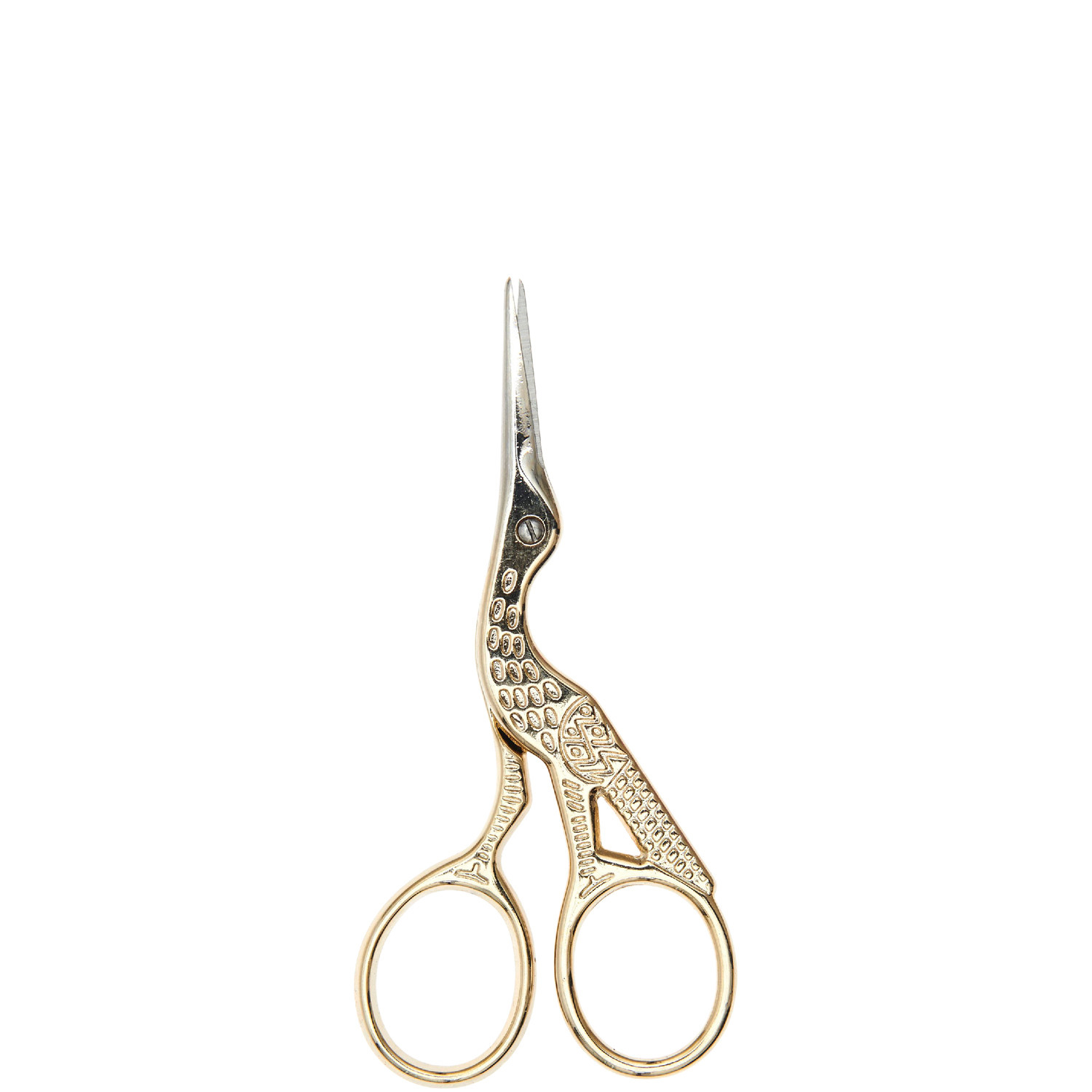 Handarbeitsschere Kranich, 8,9cm, von Rico Design. Goldene Schere in Form eines Kranichs, ideal für präzise Handarbeiten.