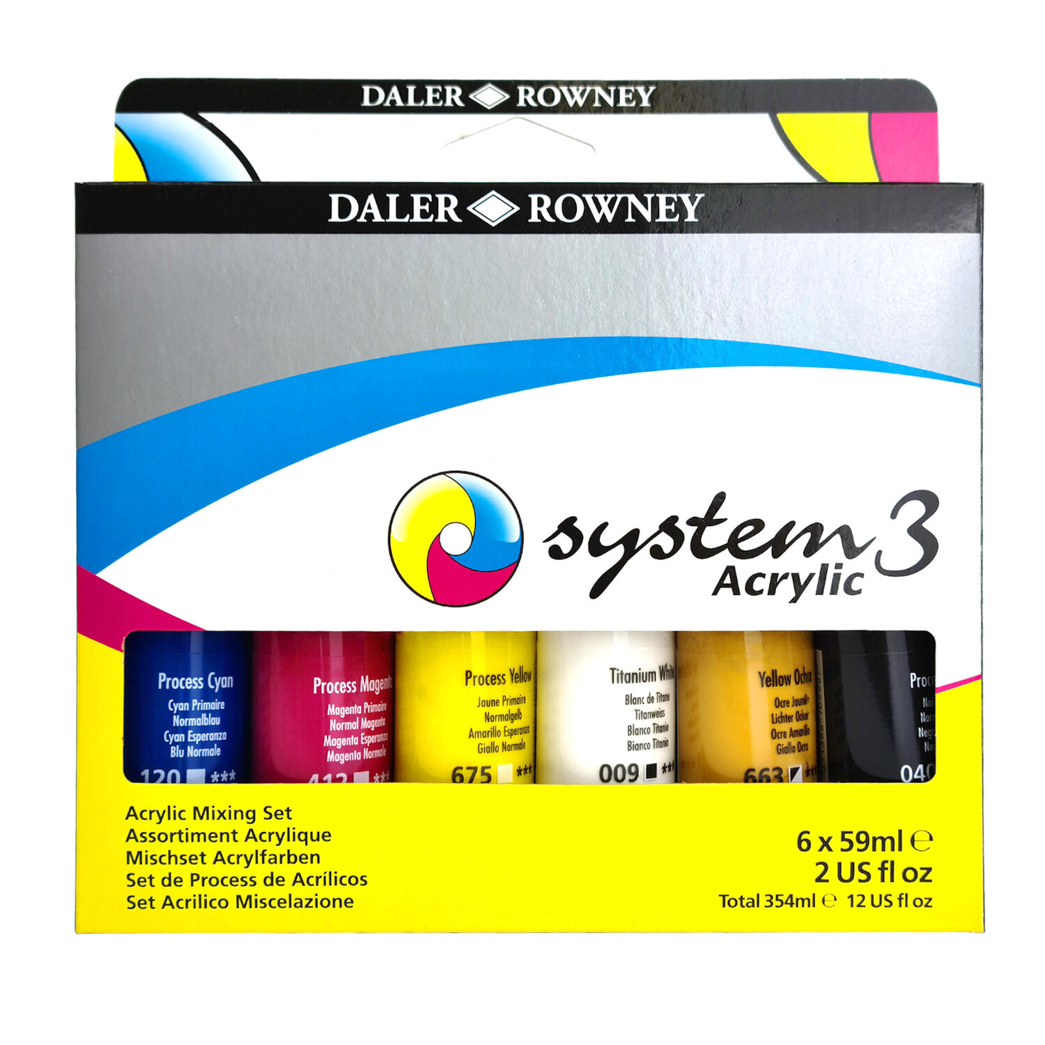 System 3 Acrylic Primärfarben Set 6x59ml von Fila
