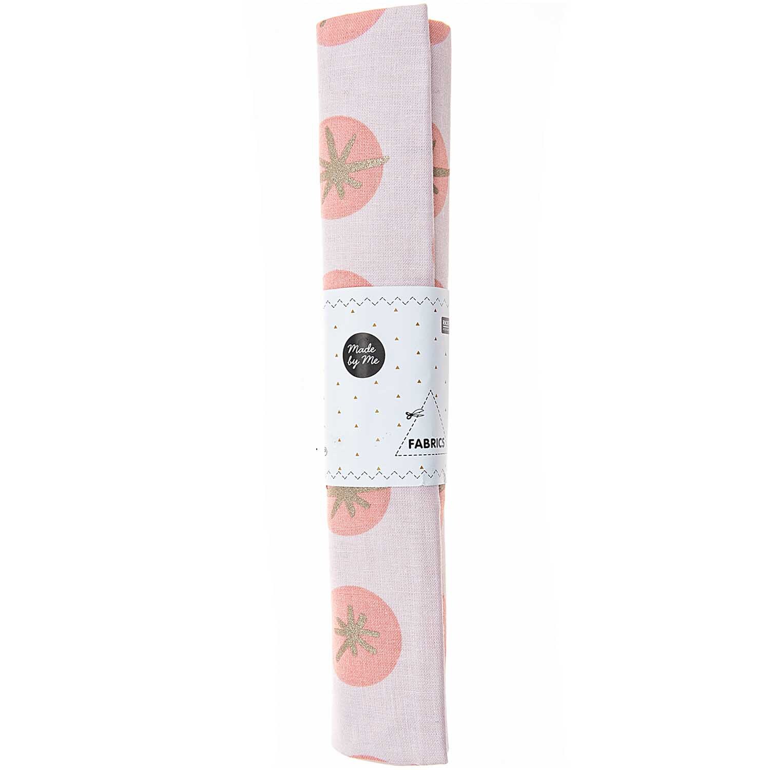 Druckstoff Schneeflocken rosa-gold 50x140cm von Rico Design