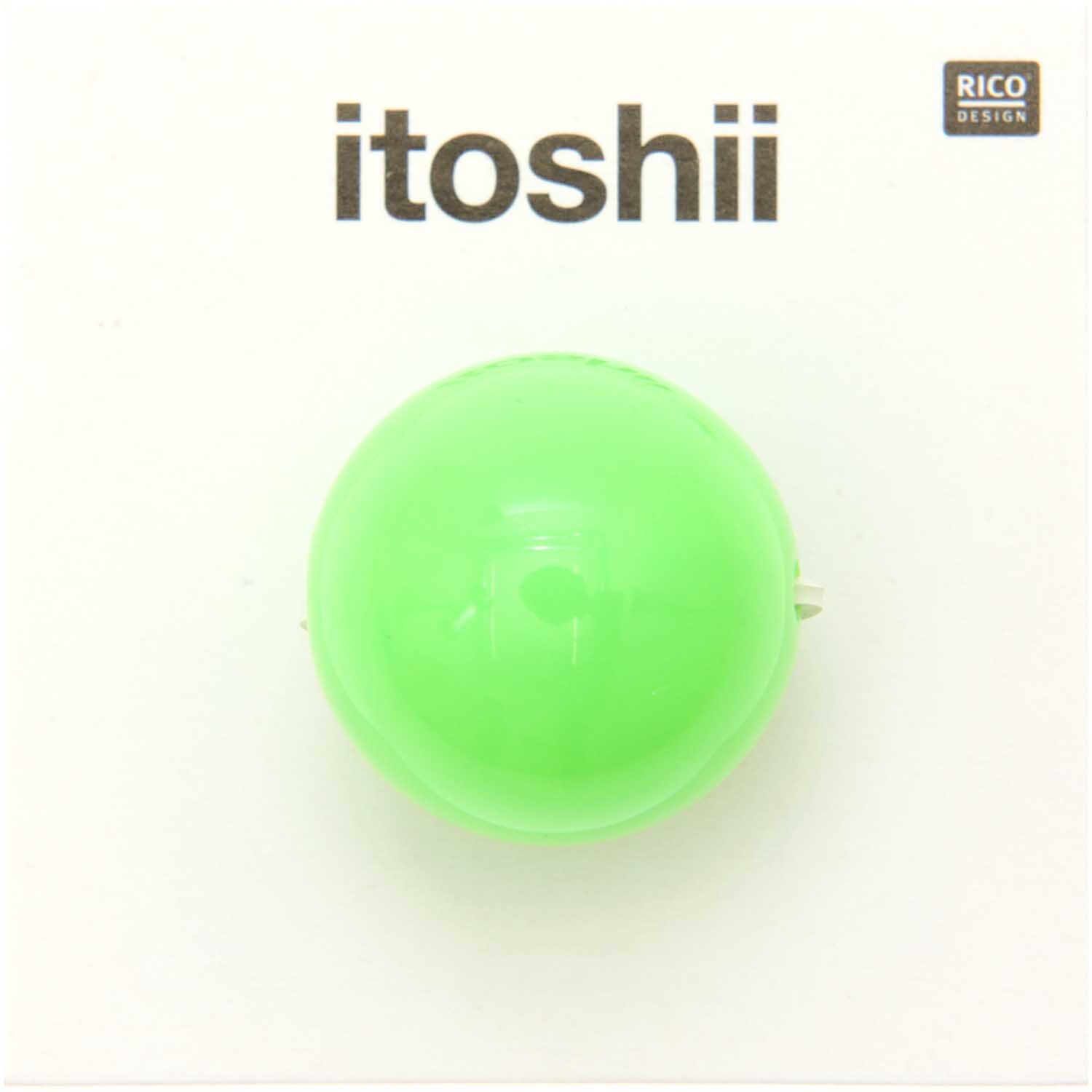 itoshii Perle rund 19mm 1 Stück Farbe Neon Grün von Rico Design