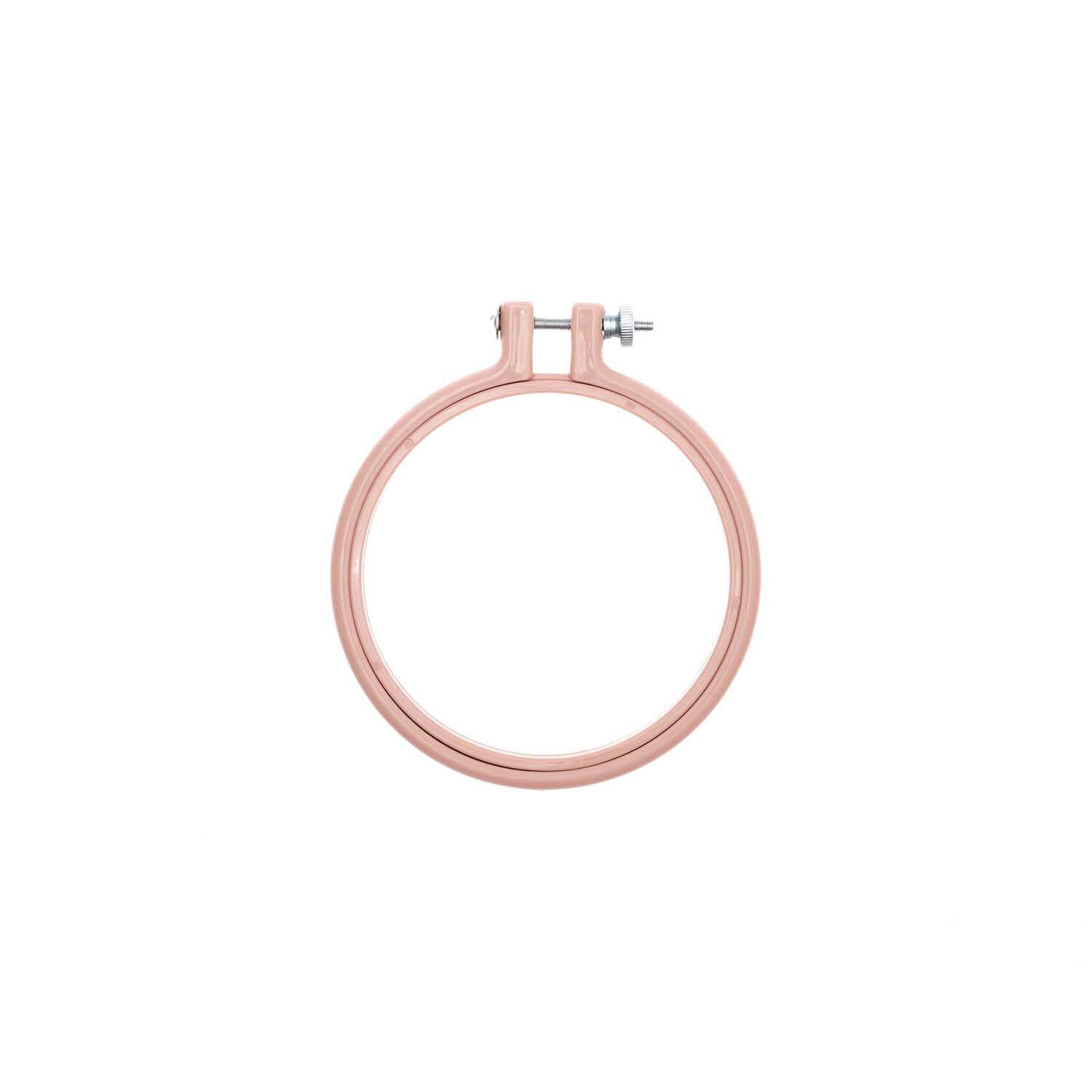 Stickring aus Kunststoff rosa 10,1cm von Rico Design. Der Stickring ist rund und ideal für Handarbeiten.