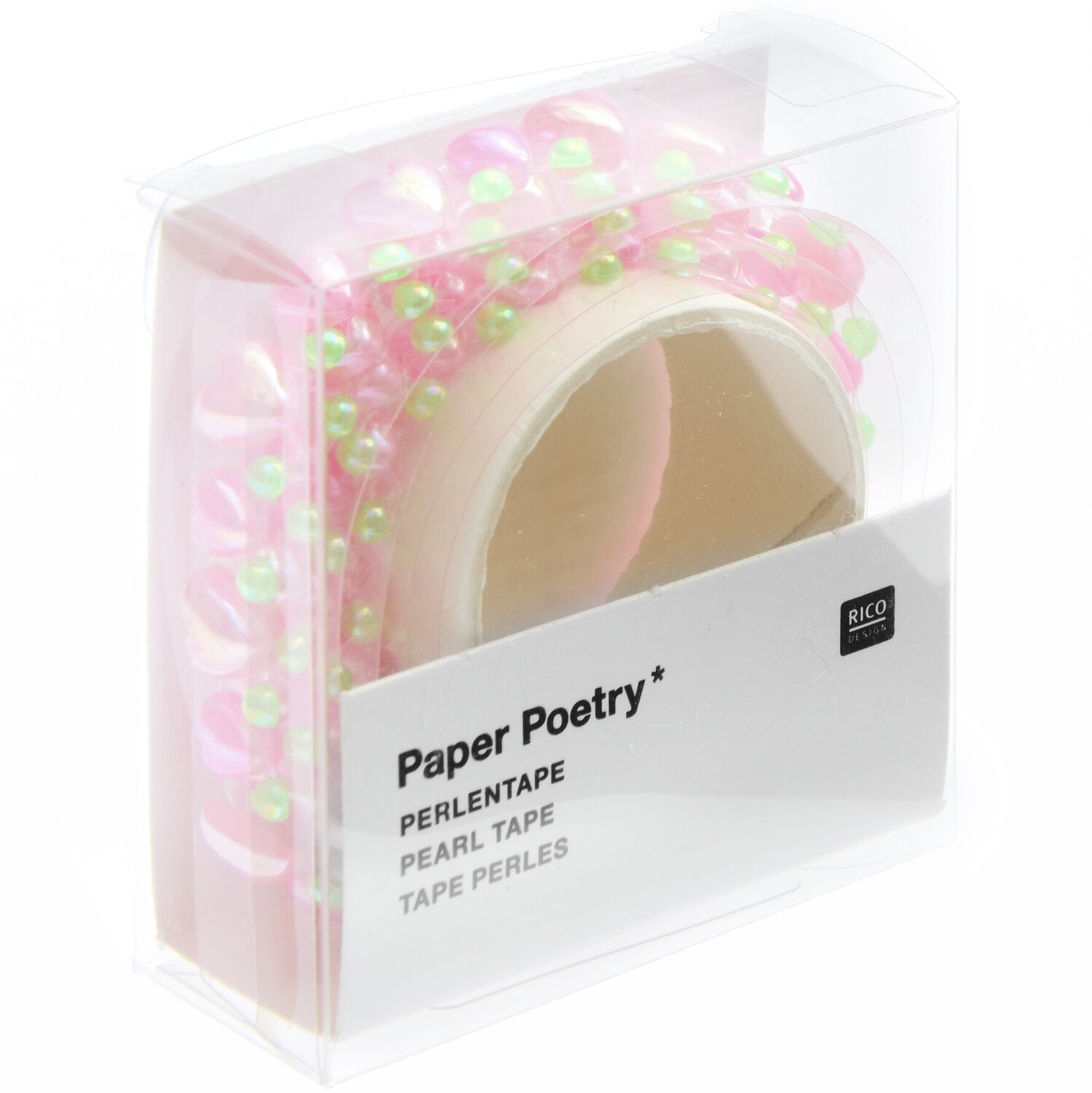 Paper Poetry Perlentape Herzen Pastell 1,9x50cm von Rico Design