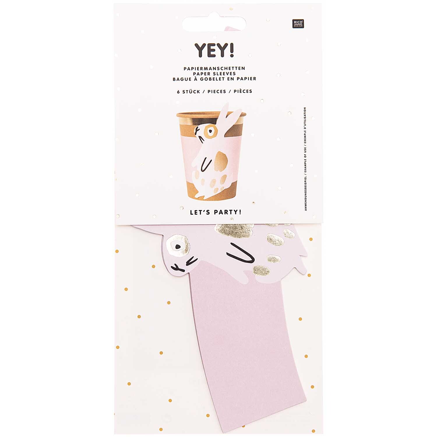 Papiermanschetten Hase rosa 6 Stück von Rico Design