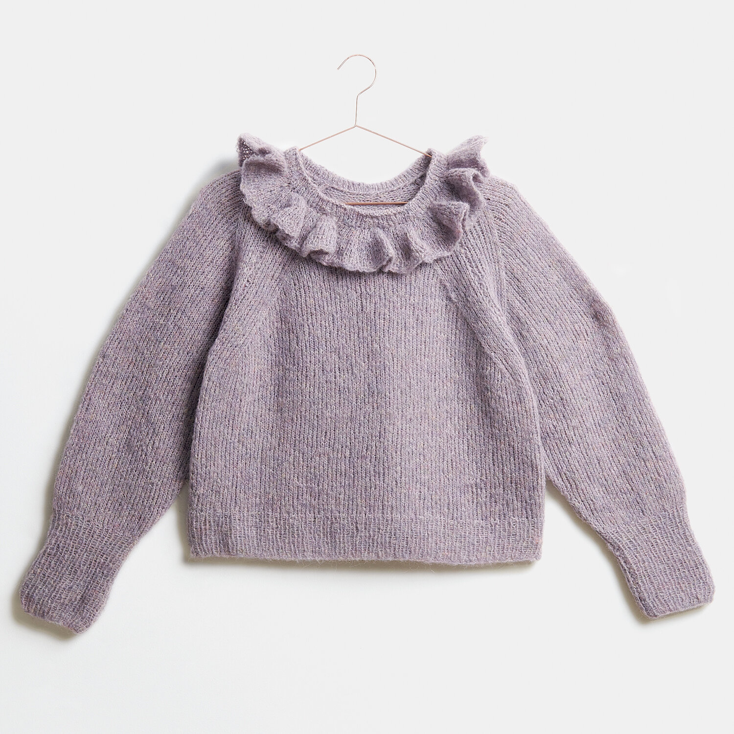 Strickanleitung Pullover mit Volant-Kragen aus Fashion Skinny Alpaca aran von idee. Creativmarkt 