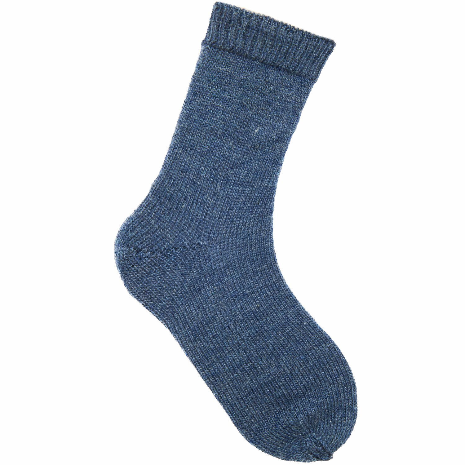 Sockenwolle Premium 6-fädig: Handgestrickte Socke in Blau, 150g, 380m, von Rico Design.