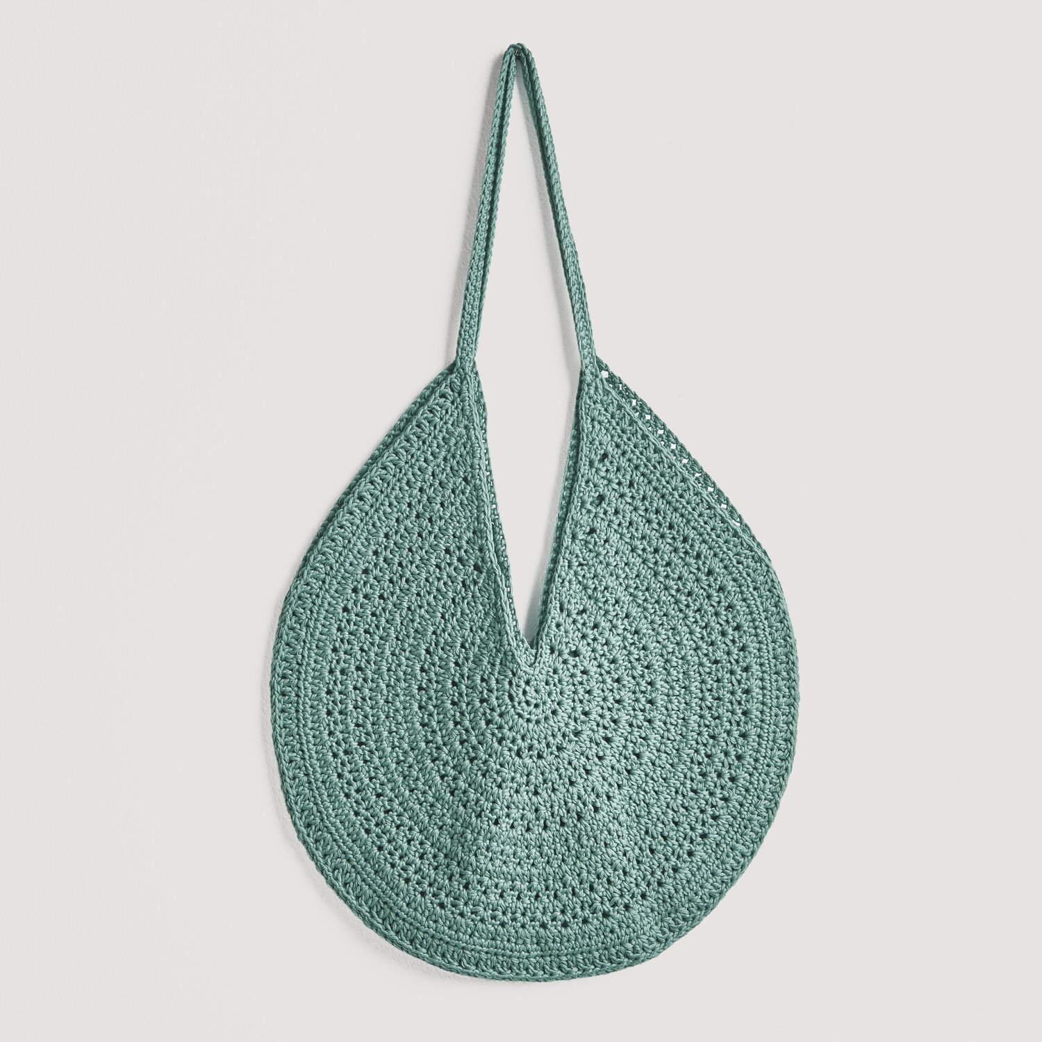 Häkelset Tasche Modell 12 in Petrol, gefertigt aus Essentials Organic Cotton aran von Rico Design.