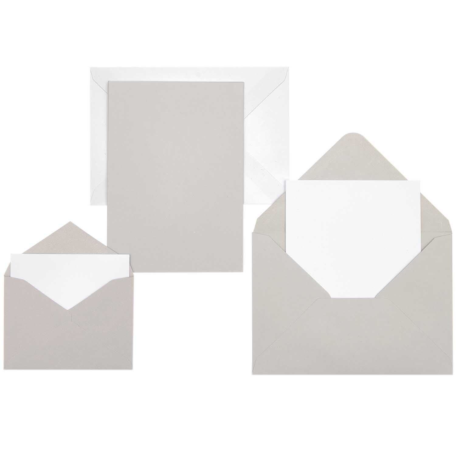 Paper Poetry Kartenset Basic weiß-grau C7 36-teilig von Rico Design