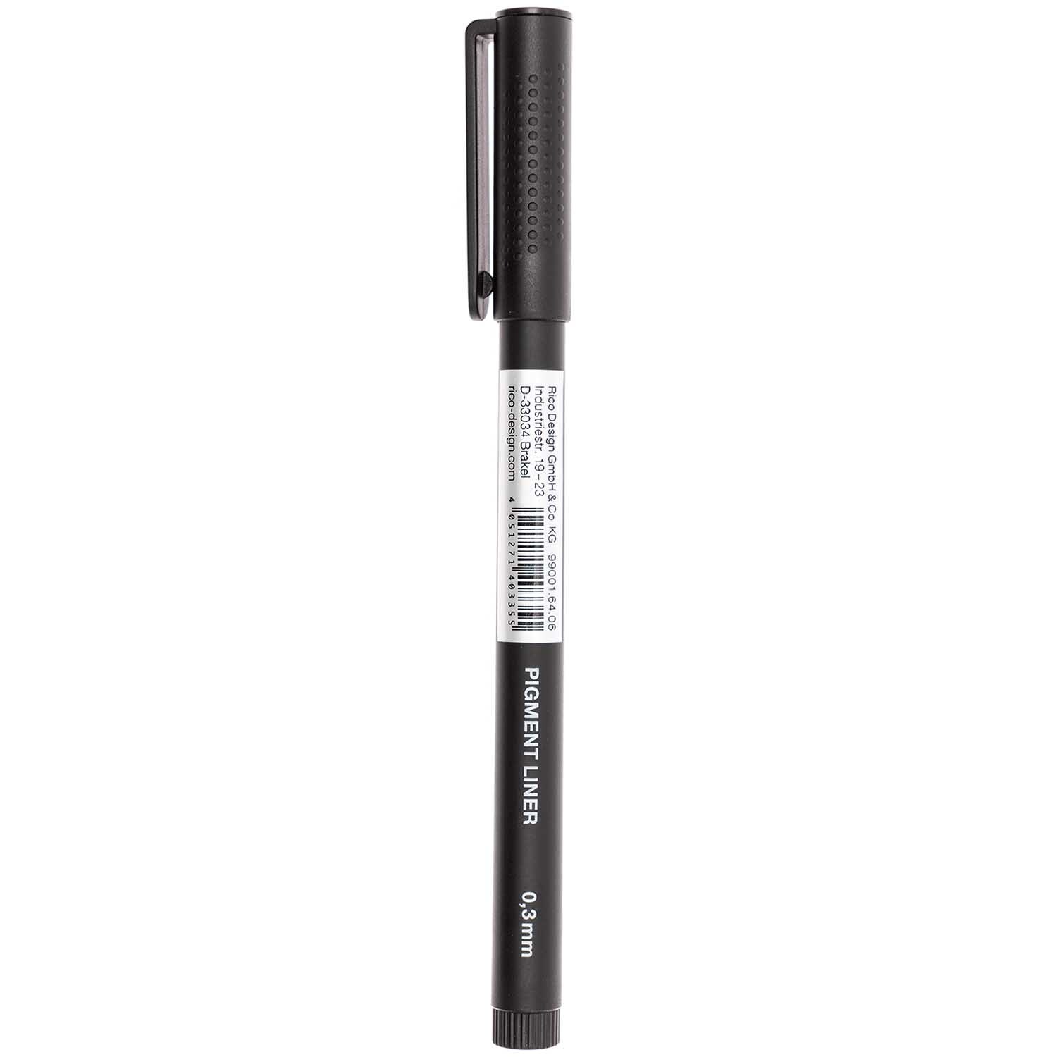 Paper Poetry Pigment Liner von Rico Design, ein schwarzer Fineliner mit feiner Spitze, ideal für präzises Zeichnen und Schreiben.