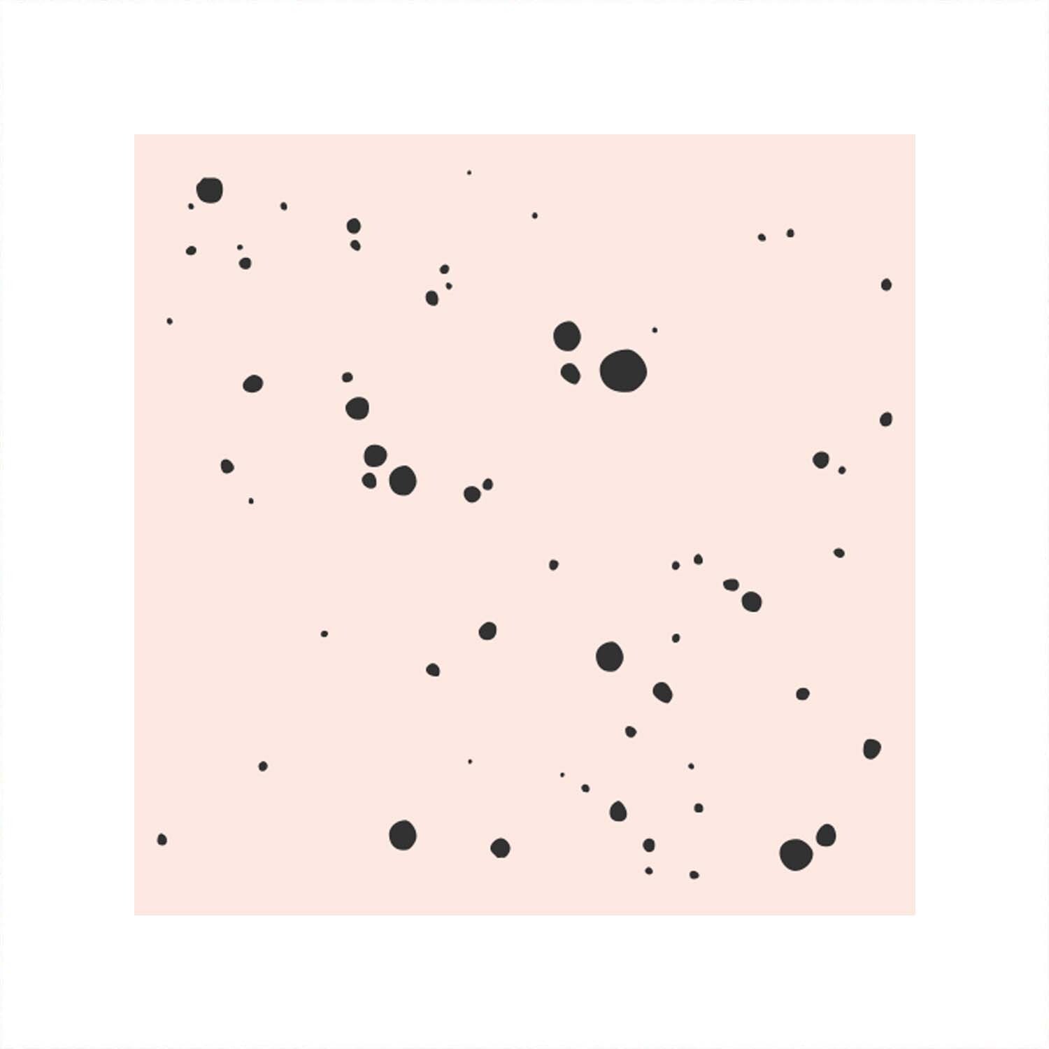Stempel Punkte nude 45x45mm zeigt ein rosa Quadrat mit schwarzen Punkten, ideal für kreative Designs.