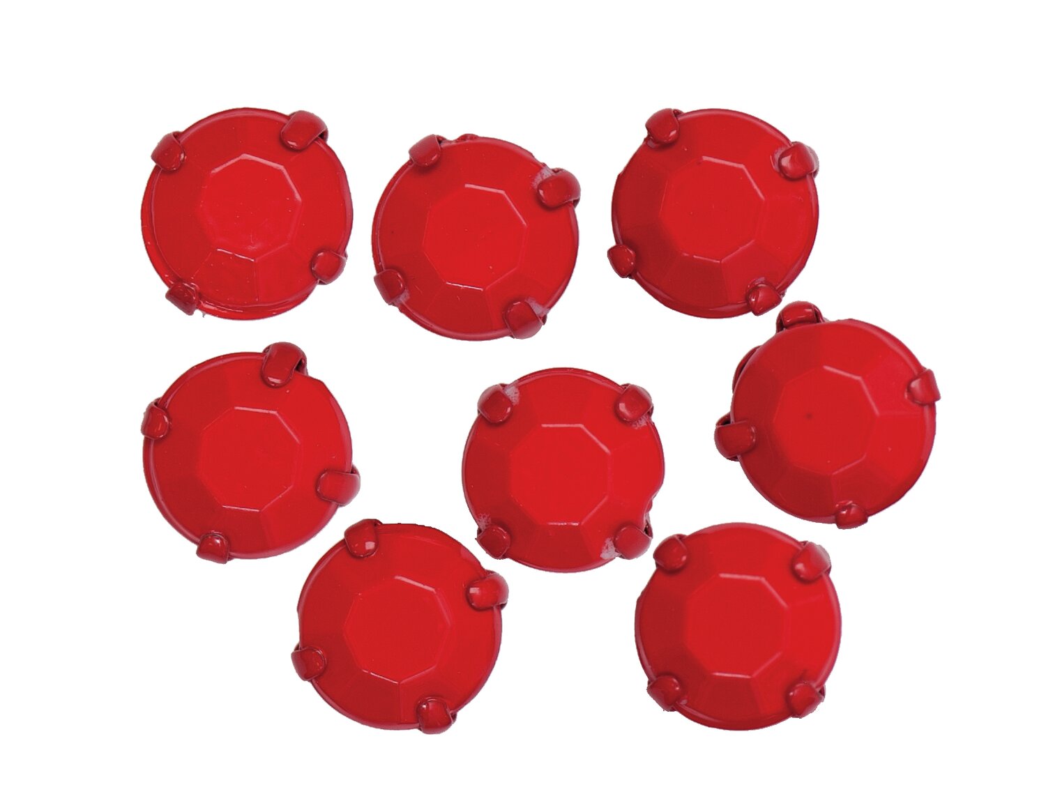 Aufnähsteine gefasst rot rund 8mm 15 Stück von Rico Design