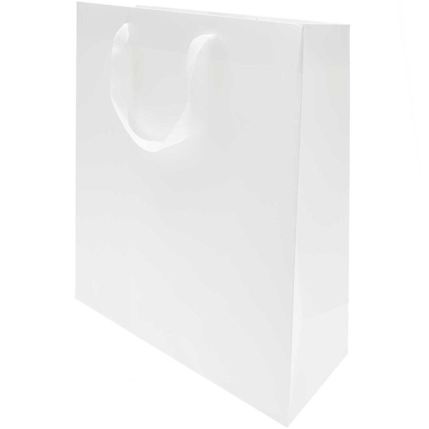 Paper Poetry Geschenktüte in elegantem Weiß, ideal für Geschenke, von Rico Design, 26x32x12cm.
