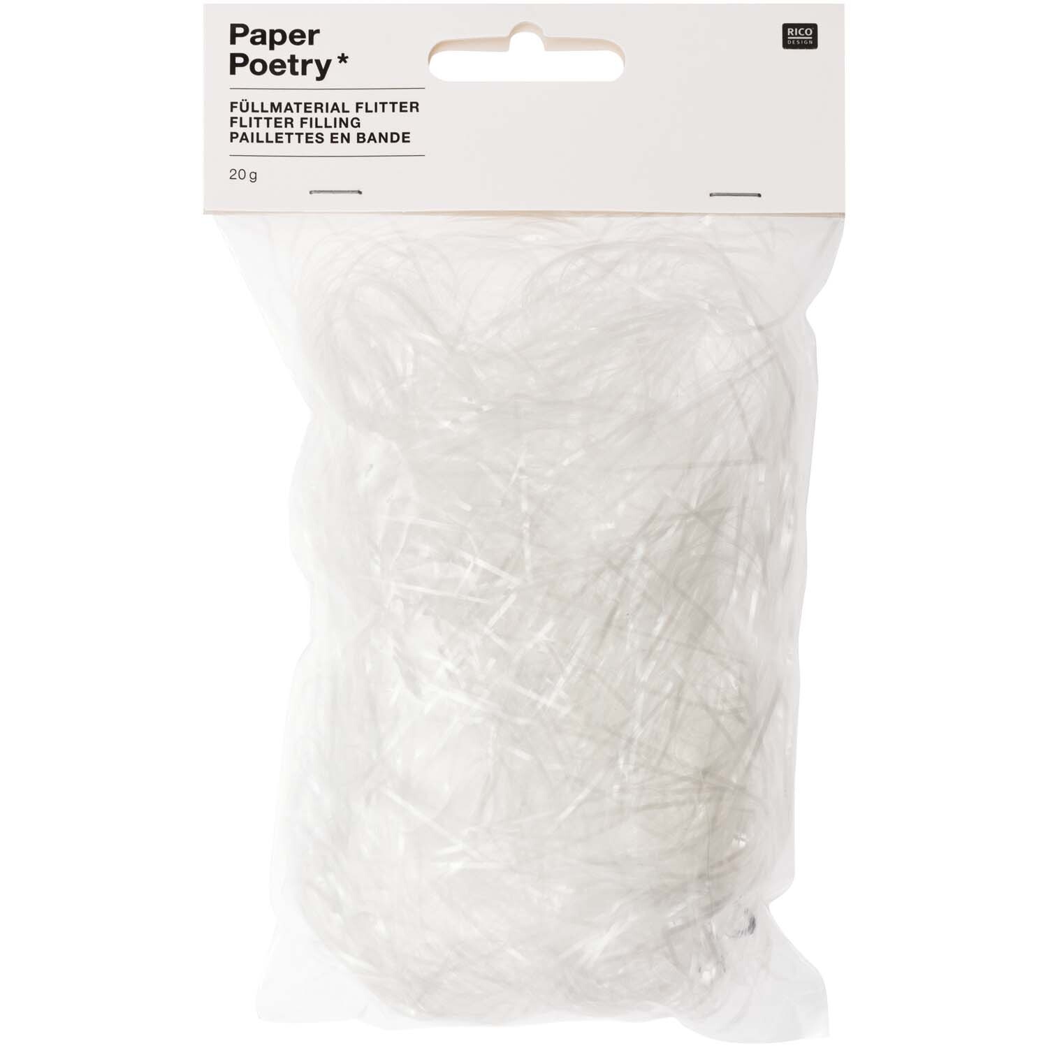 Paper Poetry Füllmaterial Flitter 20g Farbe Weiß von Rico Design
