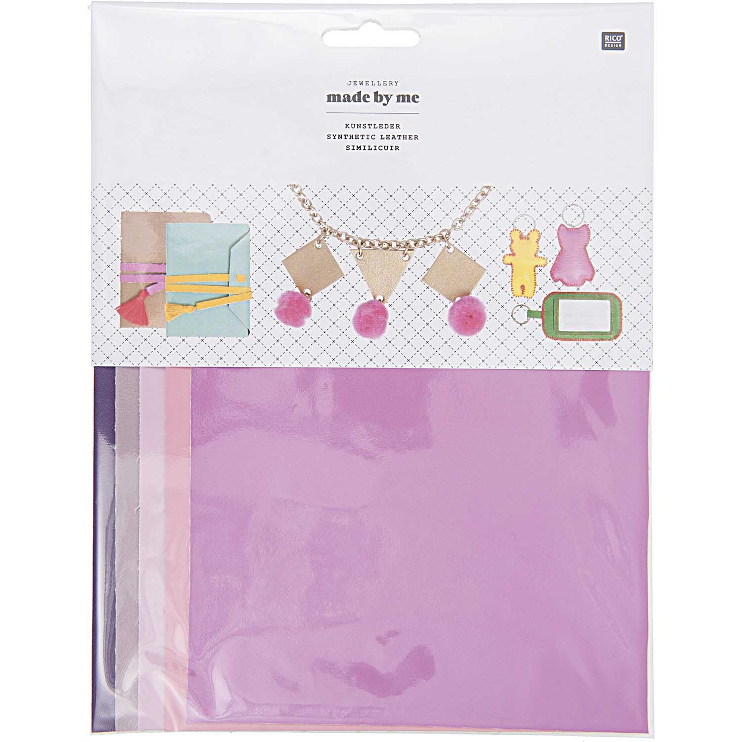 Kunstleder Set Girly 14,8x21cm 5 Stück von Rico Design