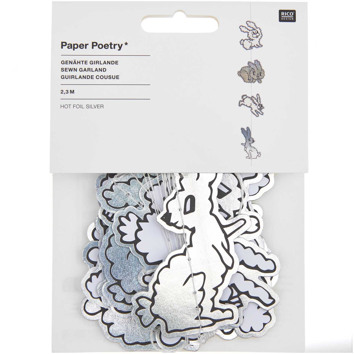 Paper Poetry genähte Girlande Hasen 2,3m von Rico Design