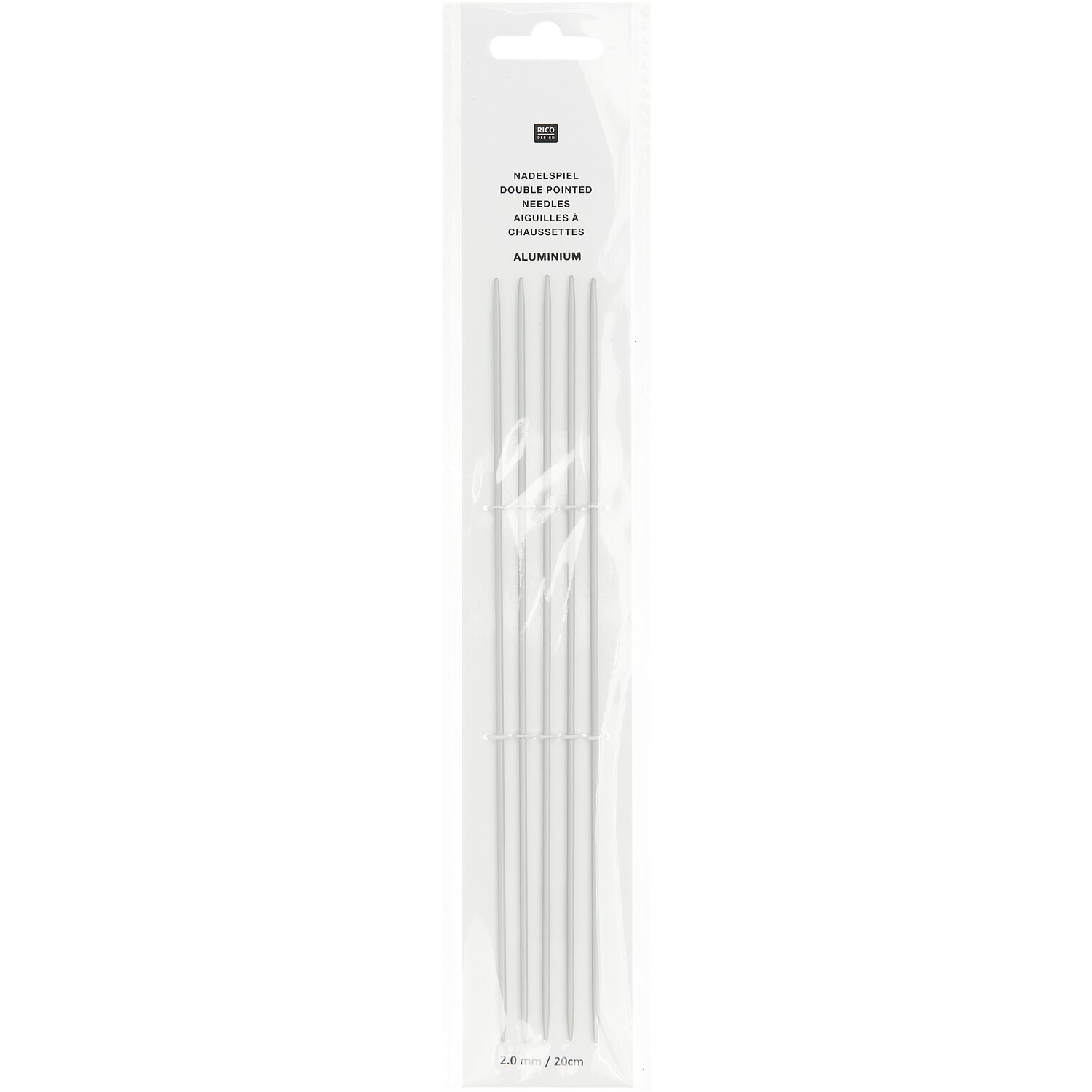 Nadelspiel 20cm Aluminium von Rico Design