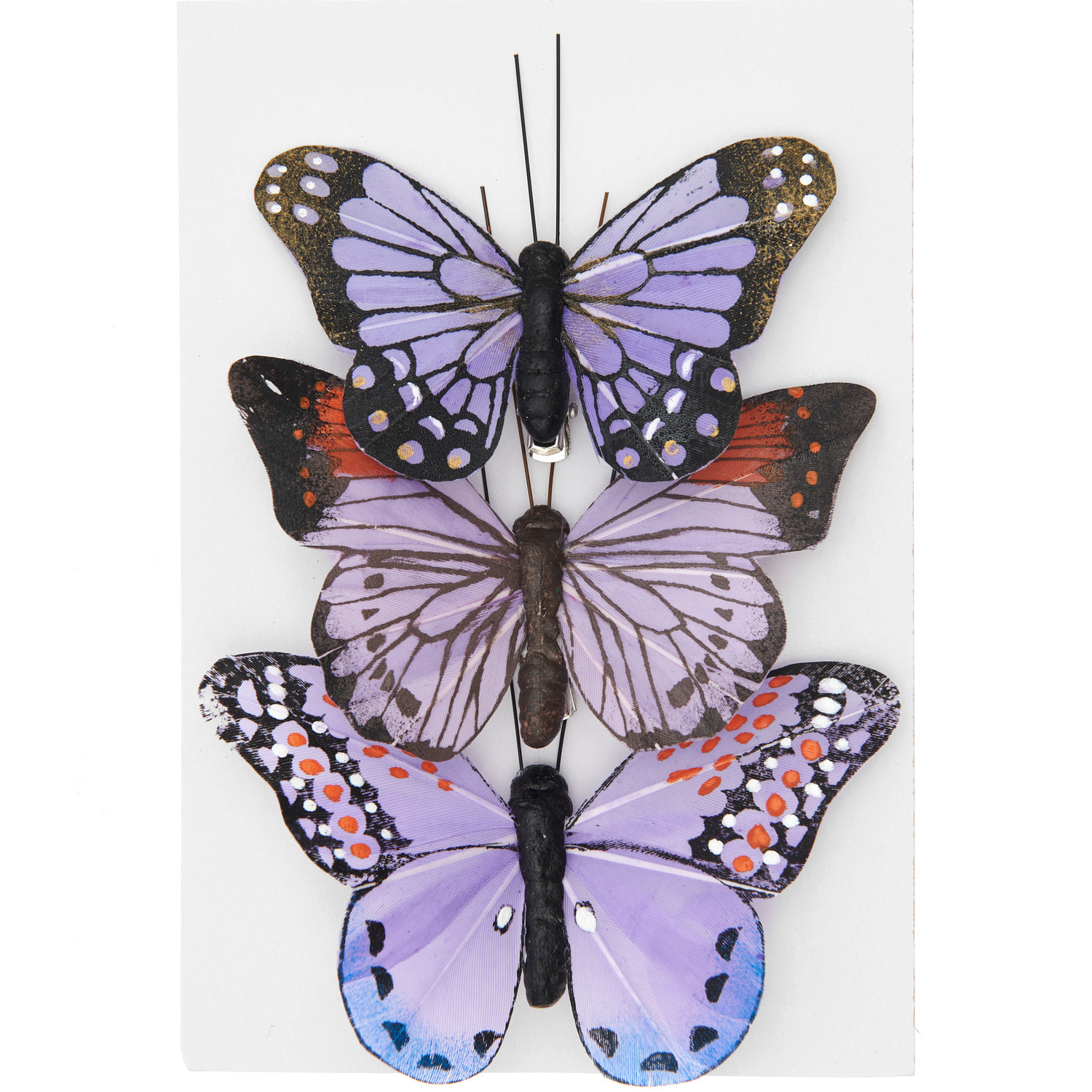 Schmetterling mit Clip Violett 8,5-10,5cm 3 Stück von Rico Design