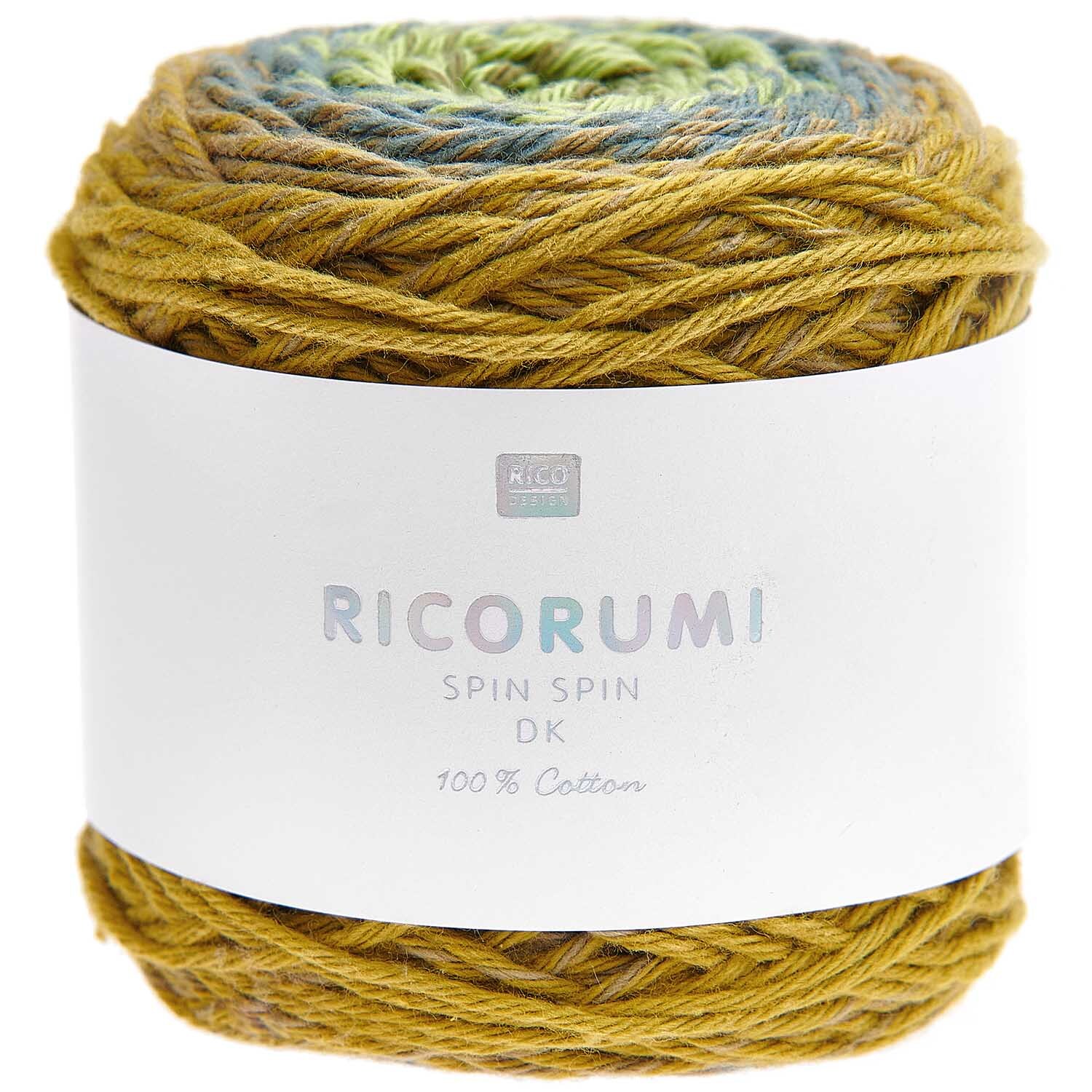 Ricorumi Spin Spin dk Häkelset Paprika zeigt olivfarbenes Garn von Rico Design, 50g Knäuel.