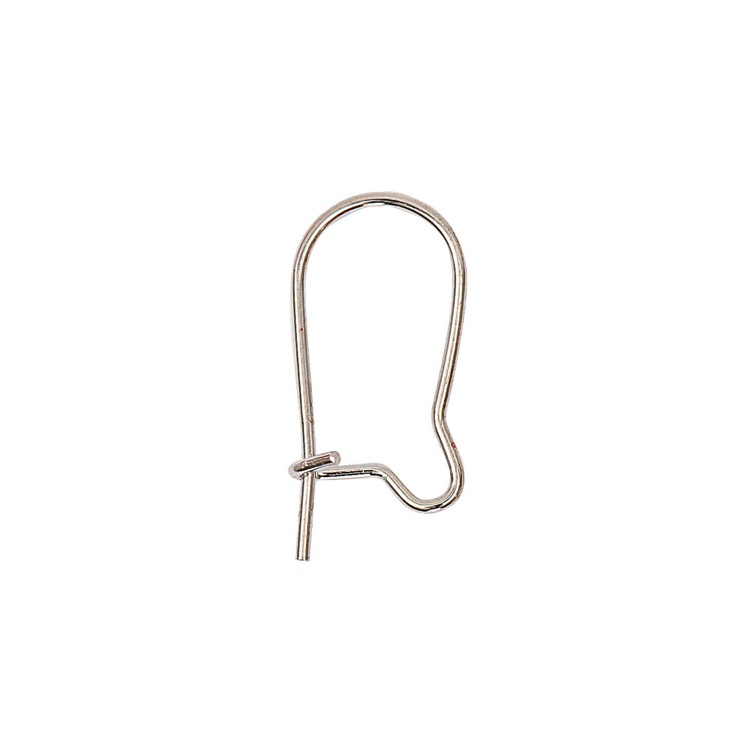 Ohrhaken silber 17mm 4 Stück von Rico Design, zeigt einen eleganten, silbernen Ohrhaken.