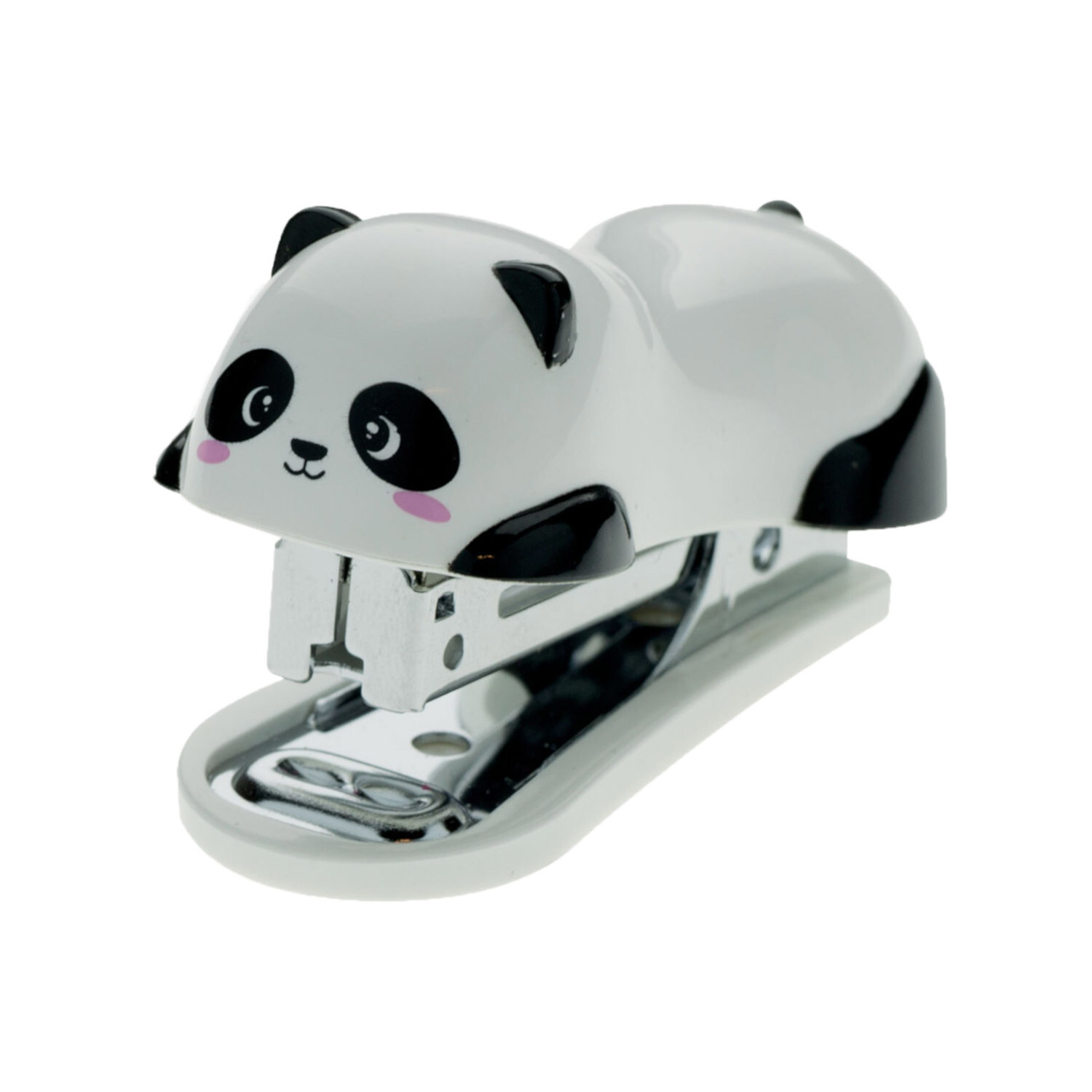 Mini-Tacker Panda: Weißer und schwarzer Tacker in Panda-Form von Legami, ideal für den Schreibtisch.