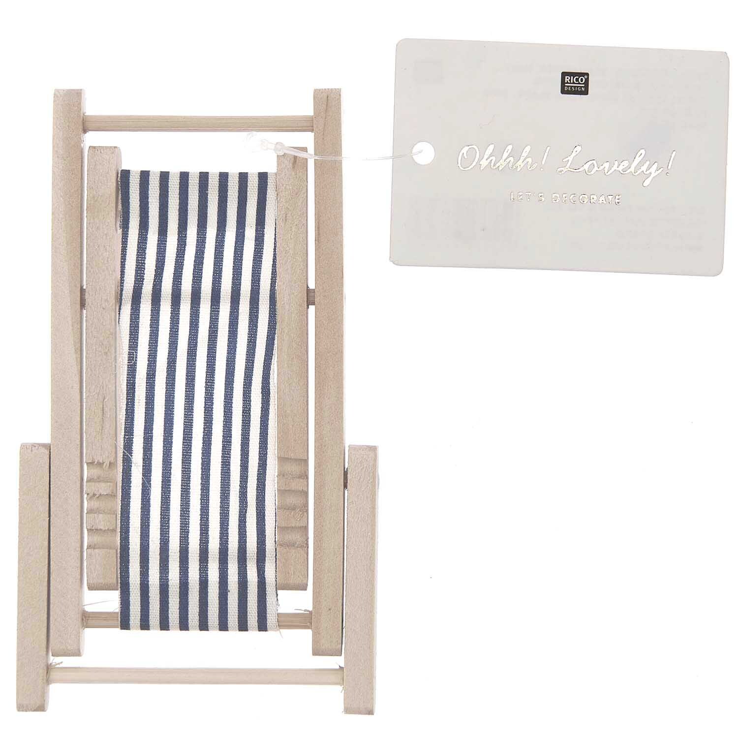 Deko-Liegestuhl blau-weiß von Rico Design