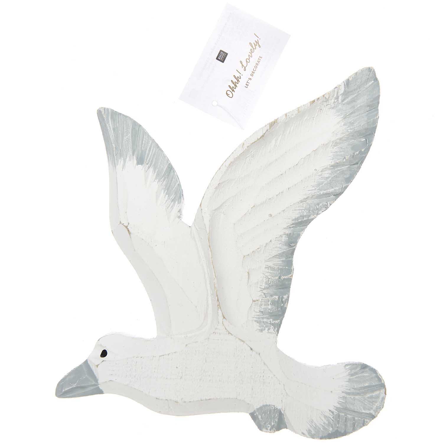 Wandhänger Möwe grau-weiß 20,5x18cm von Rico Design