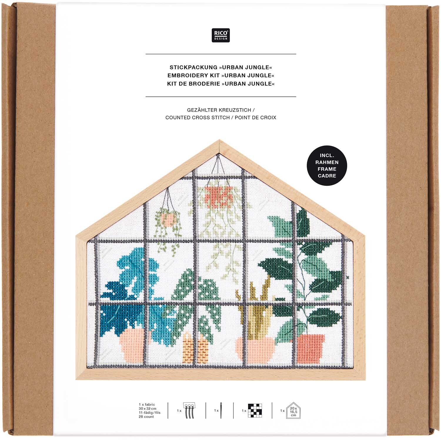Stickpackung Urban Jungle klein 20x16cm von Rico Design