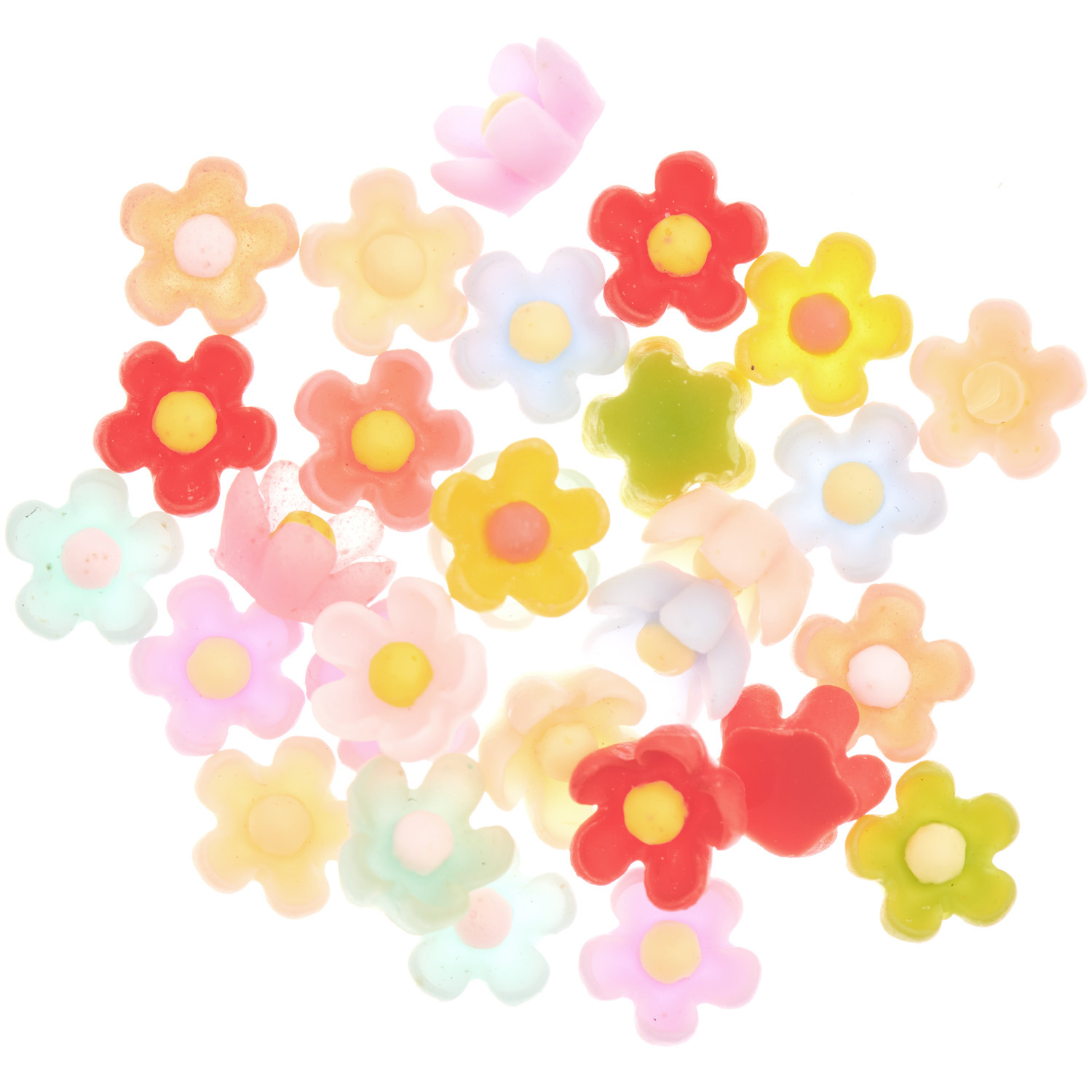 Füllmaterial für Resin Blumen Bunt, 1,5g. Verschiedene farbige Blumen von Rico Design.