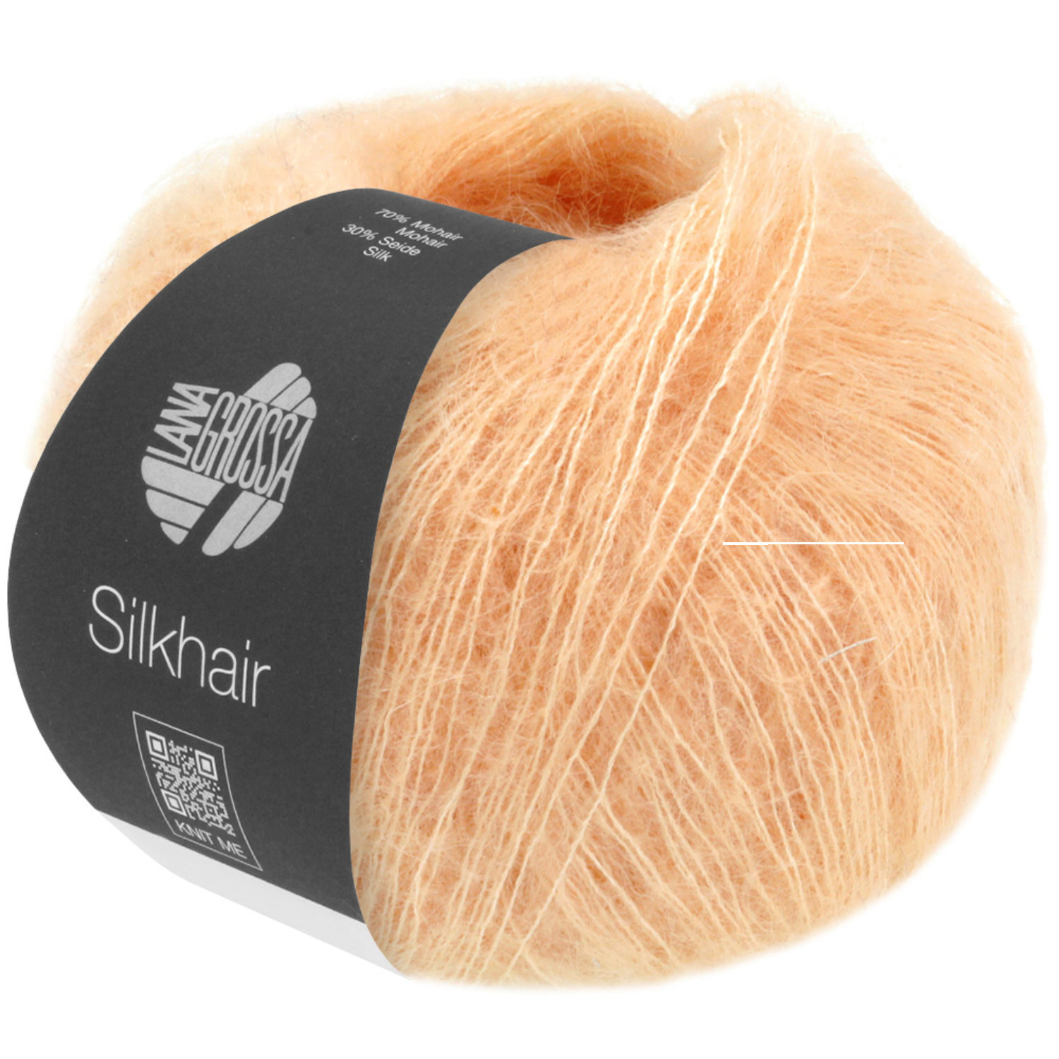 Silkhair: Flauschiges Garn in Pfirsich von Lana Grossa, ideal für leichte, luftige Strickprojekte.