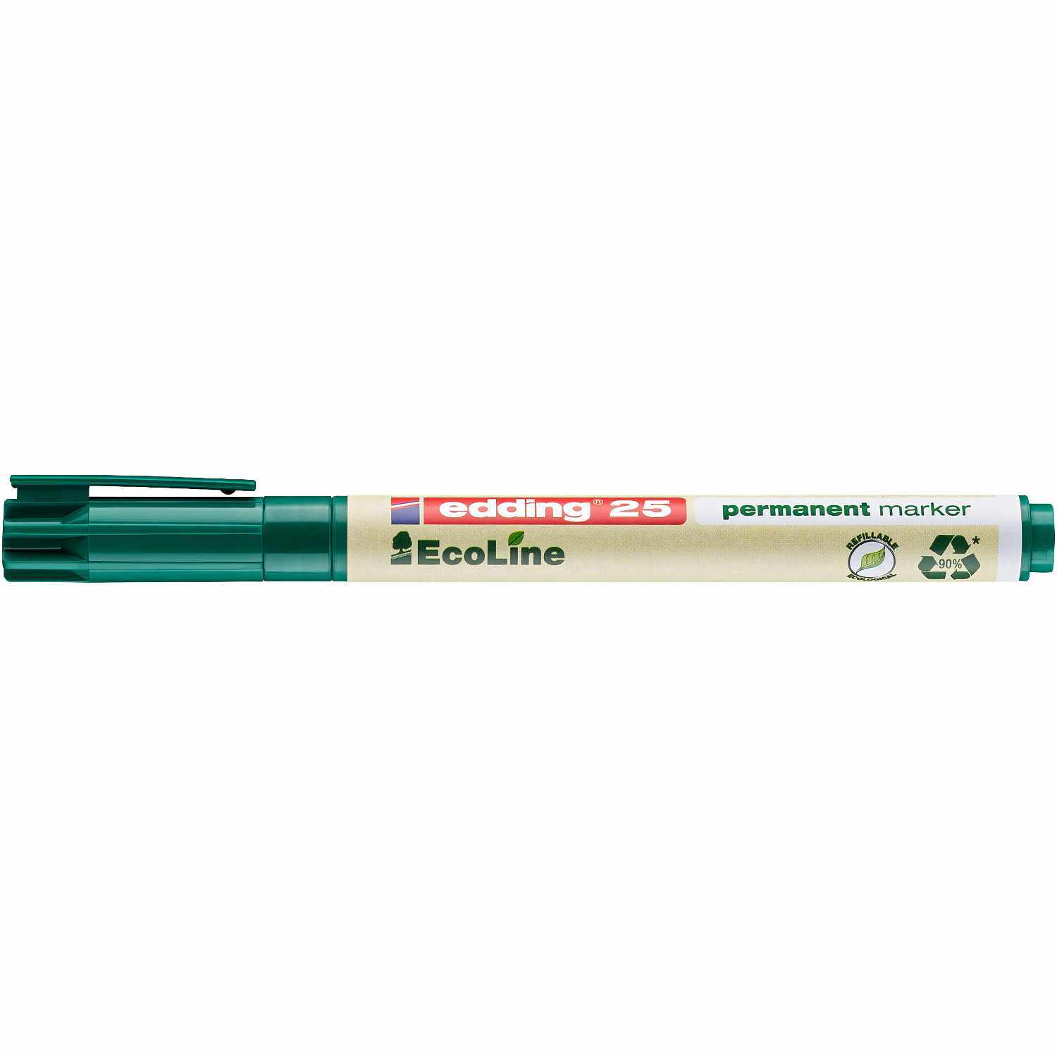 25 EcoLine Permanentmarker 1mm Farbe Grün von edding International 
