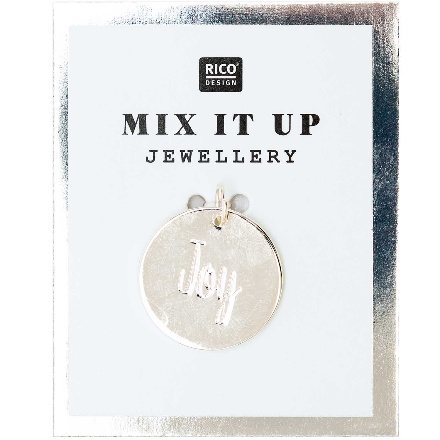 Mix it Up - Jewellery Anhänger Scheibe Joy silber Ø17mm von Rico Design