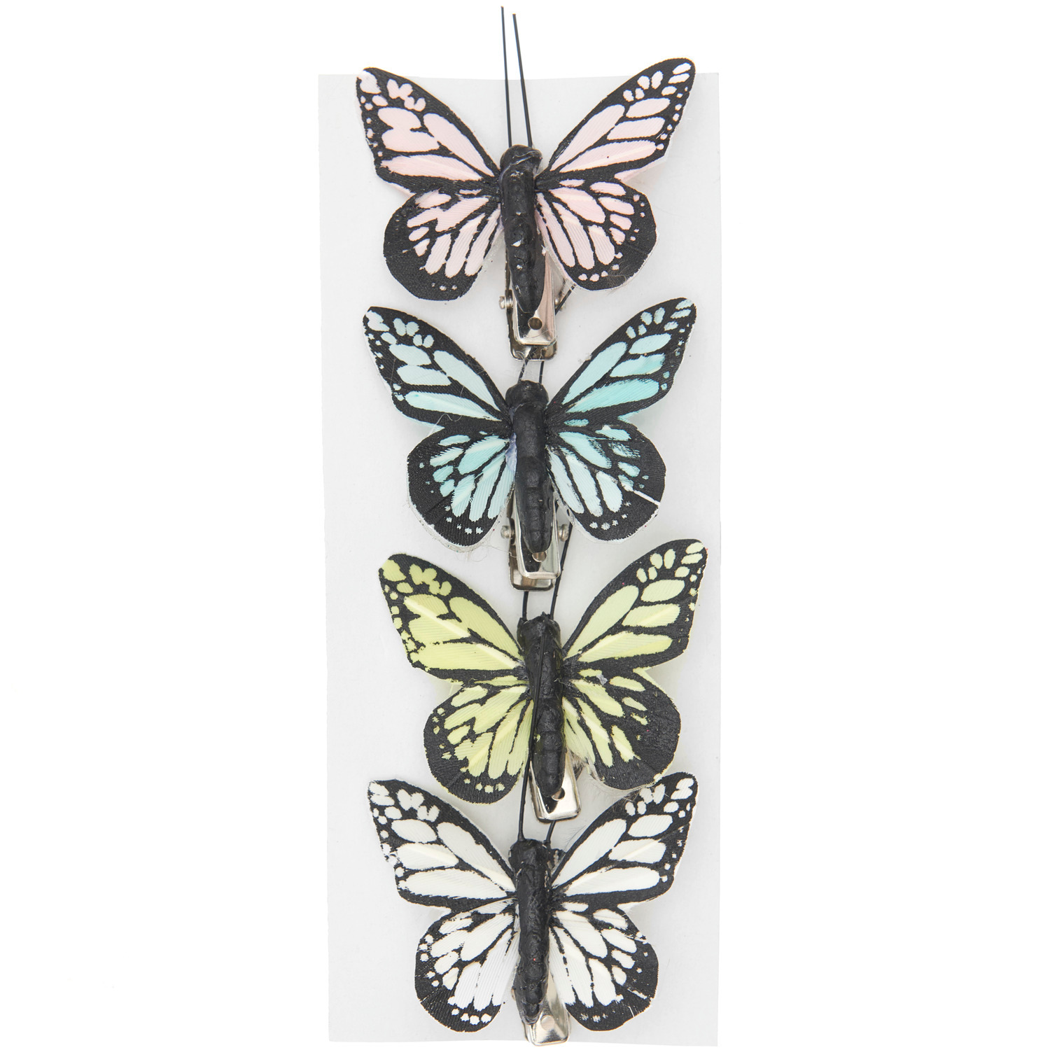 Schmetterling mit Clip Mix Bunt 4,5cm 4 Stück von Rico Design