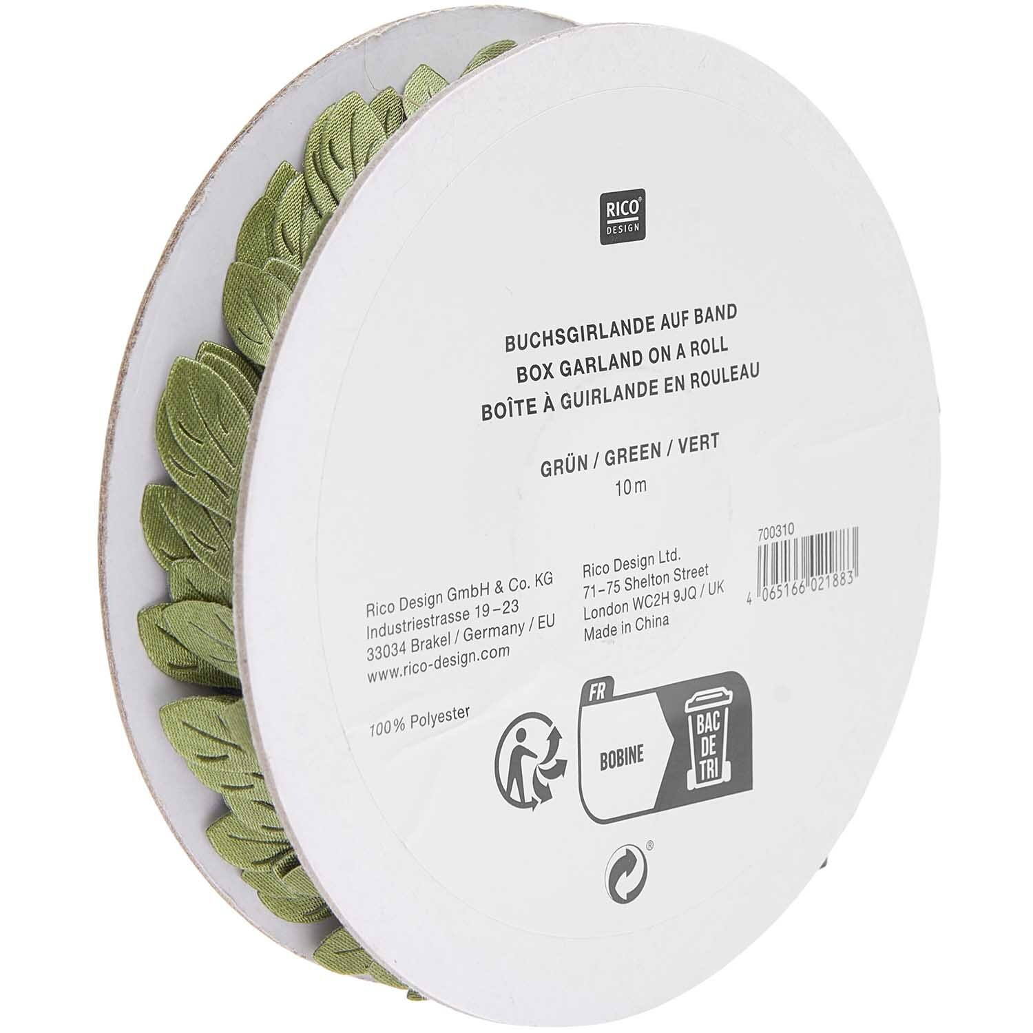Buchsgirlande 10m Farbe Grün von Rico Design