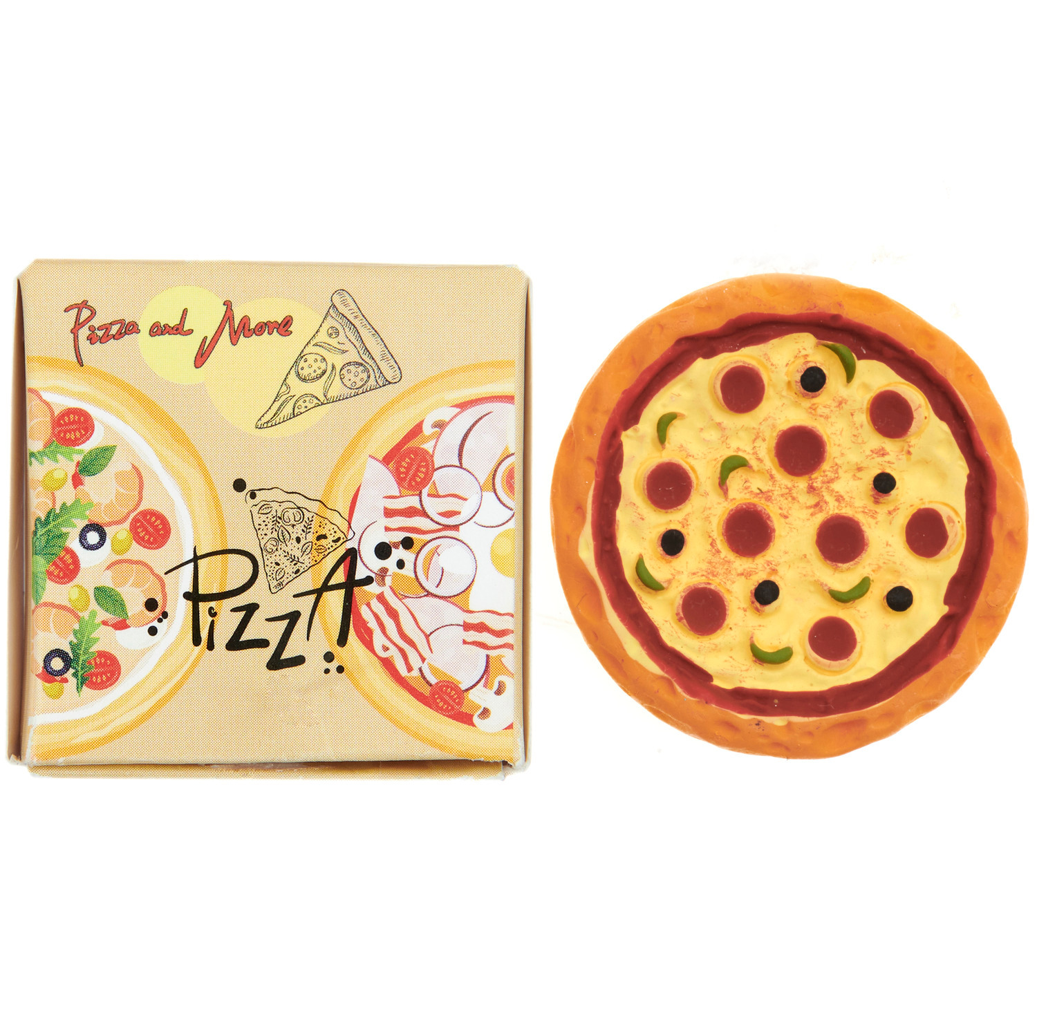 Miniatur Pizza im Pizzakarton 3,2x3,2cm von Rico Design