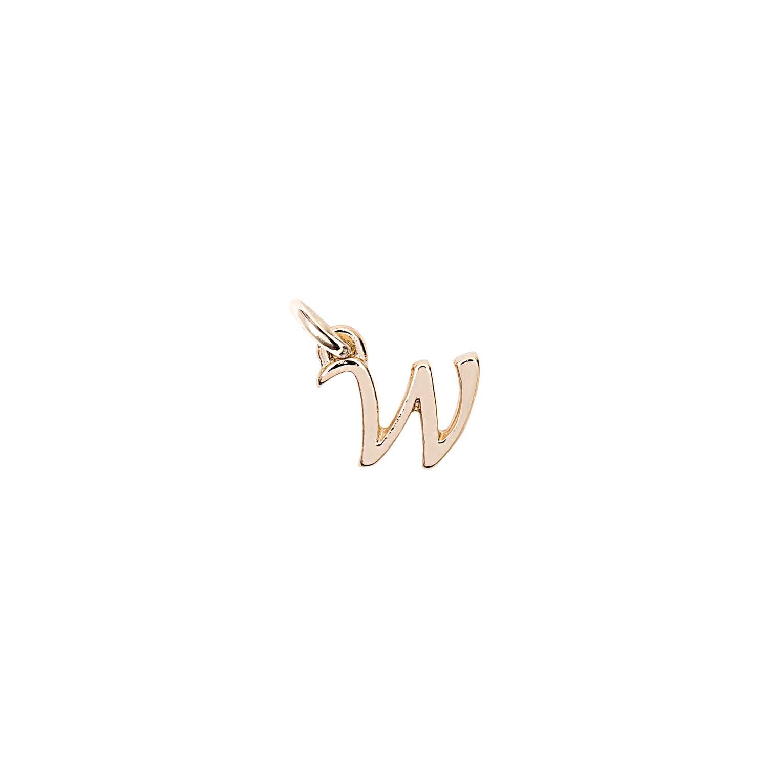 Anhänger Buchstabe W gold: Eleganter goldener Buchstabenanhänger von Rico Design in Form des Buchstabens W.