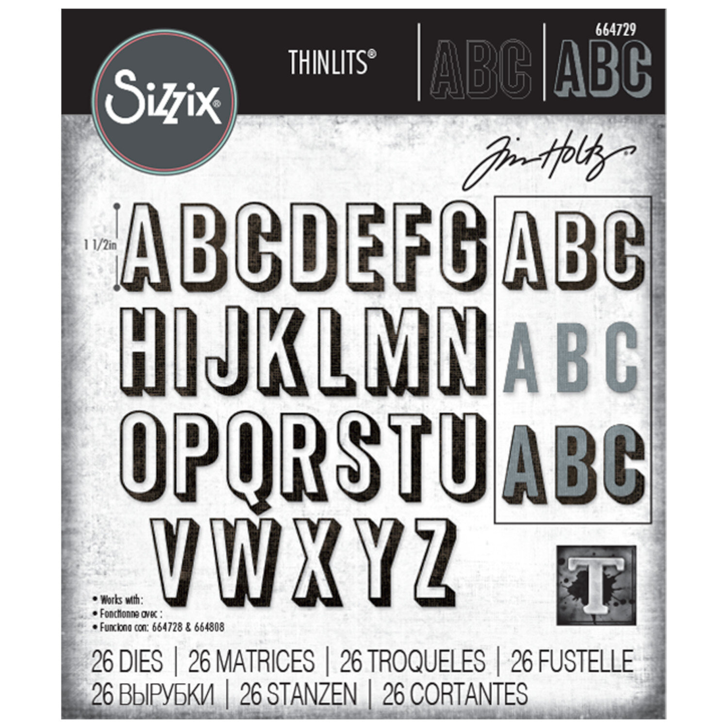 Thinlits Die Set Alphanumeric Shadow Upper von idee. Creativmarkt